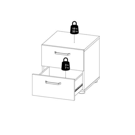 INOSIGN Nachtkommode »Dallas, Nachtschrank, Beistelltisch«, Nachttisch, 2 Schubladen und Metallgriffen, Breite 40 cm, Höhe 42 cm