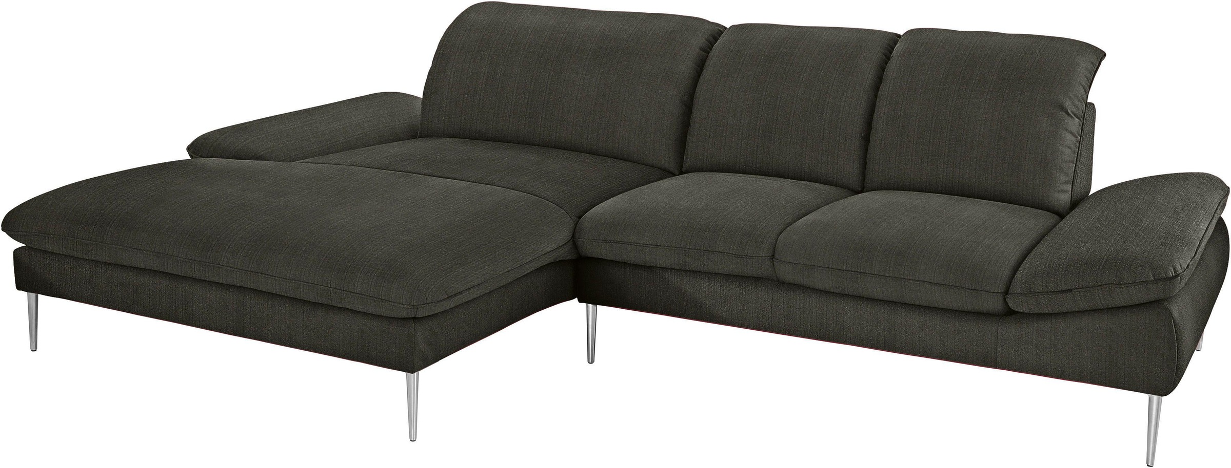 W.SCHILLIG Ecksofa »enjoy&MORE, Designsofa, elegant und bequem, L-Form«, mit Sitztiefenverstellung, Füße Chrom glänzend, Breite 310 cm