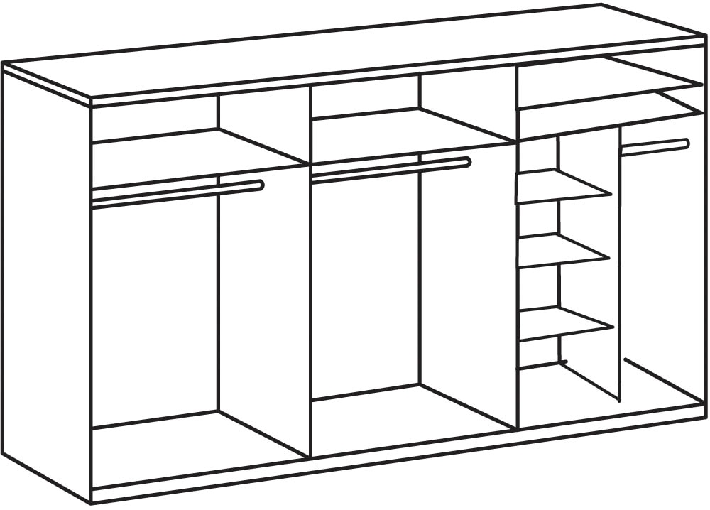 Wimex Schwebetürenschrank »Bern Schiebetürenschrank TOPSELLER«, Schrank mit zusätzlicher Innenausstattung, Garderobe