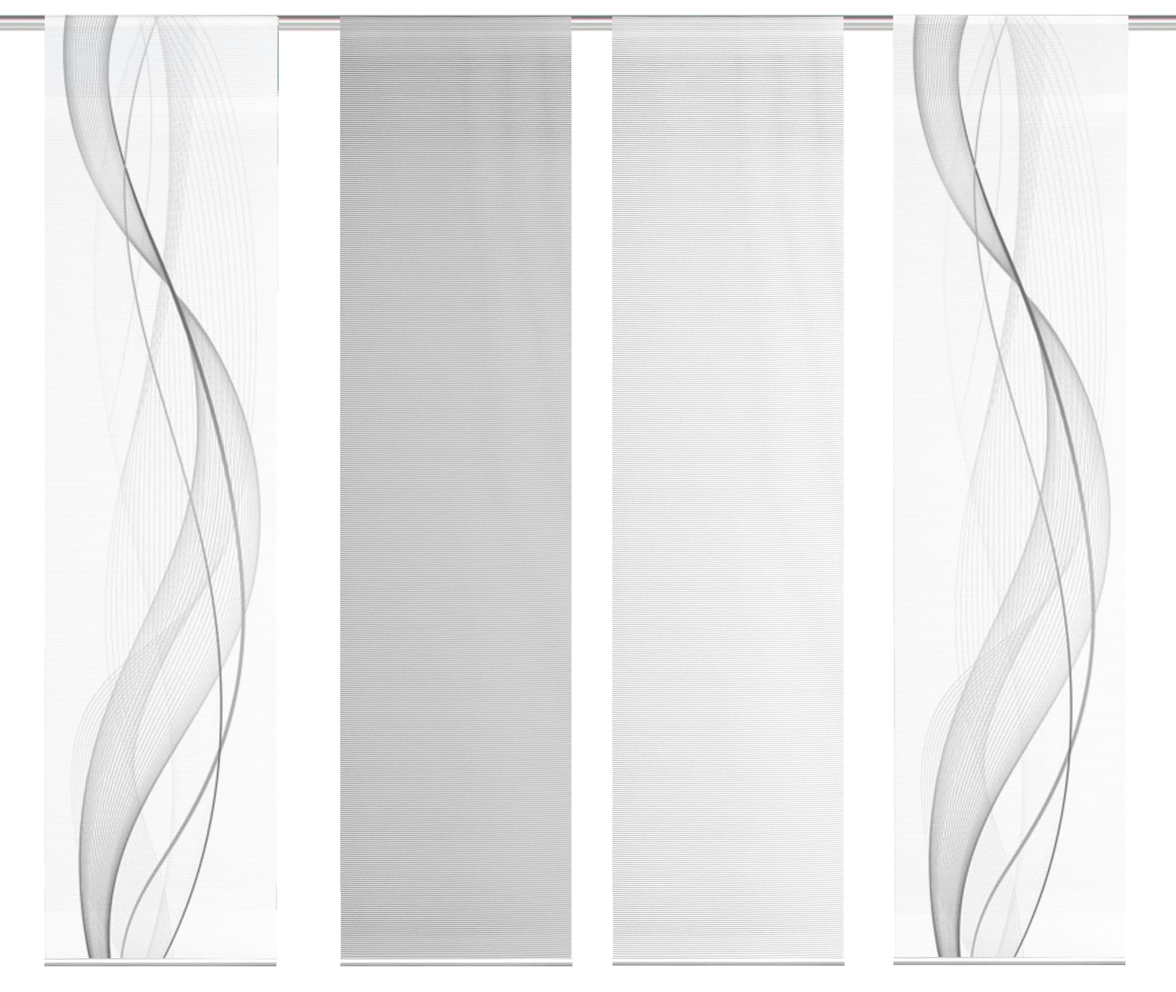 Vision S Schiebegardine »4ER SET HEIGHTS«, (4 St.), HxB: 260x60, Schiebevorhang 4er Set Digitaldruck
