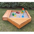 promadino Sandkasten »MULTI«, (Set), BxLxH: 260x172x22 cm, mit Bugbox und Sitzbox