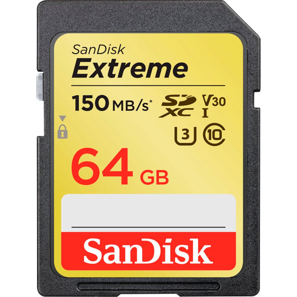 Sandisk Speicherkarte »Extreme SDXC Card«, (Class 10 150 MB/s Lesegeschwindigkeit)