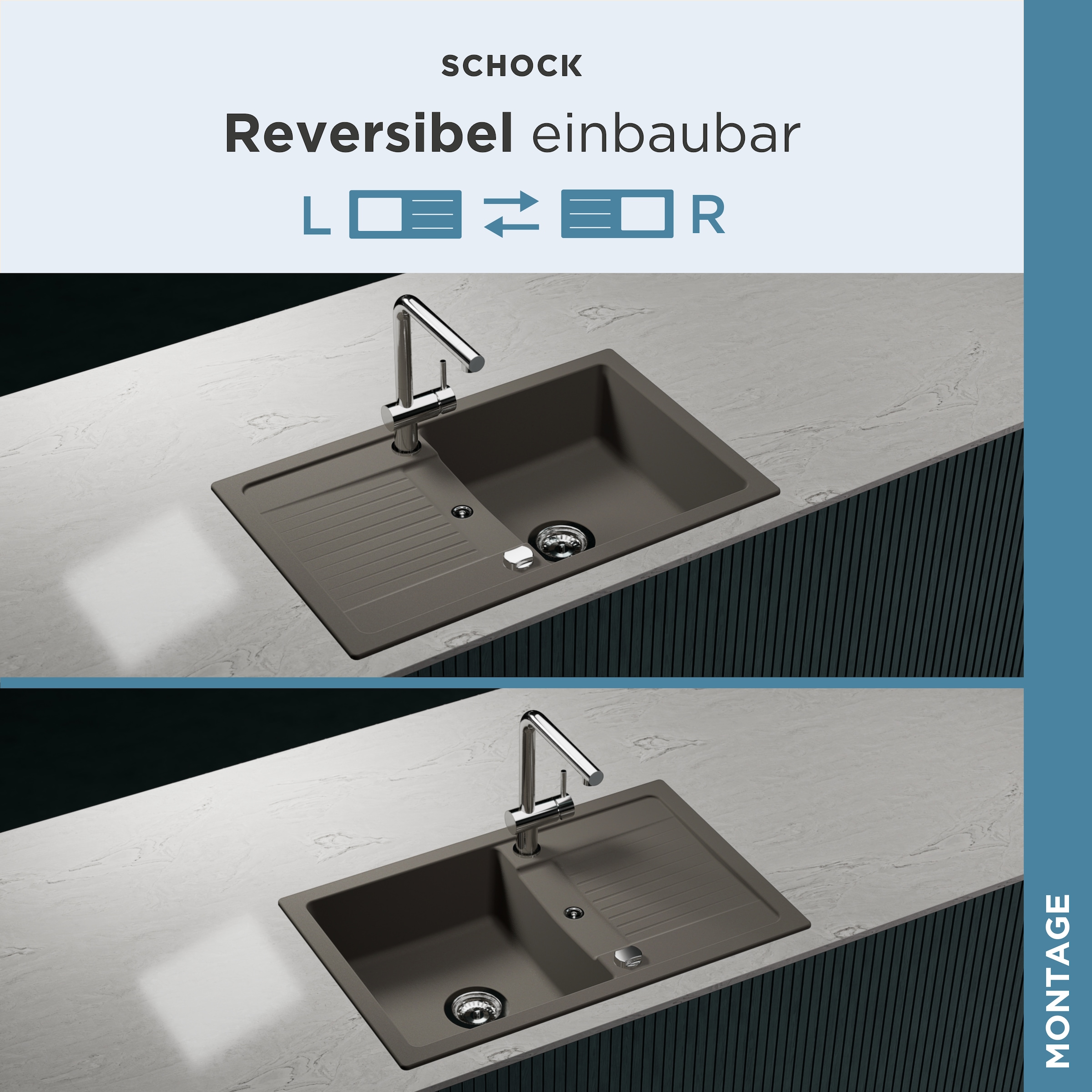 Schock Granitspüle »Lima D-100S« 78/50 cm, Auflagespüle