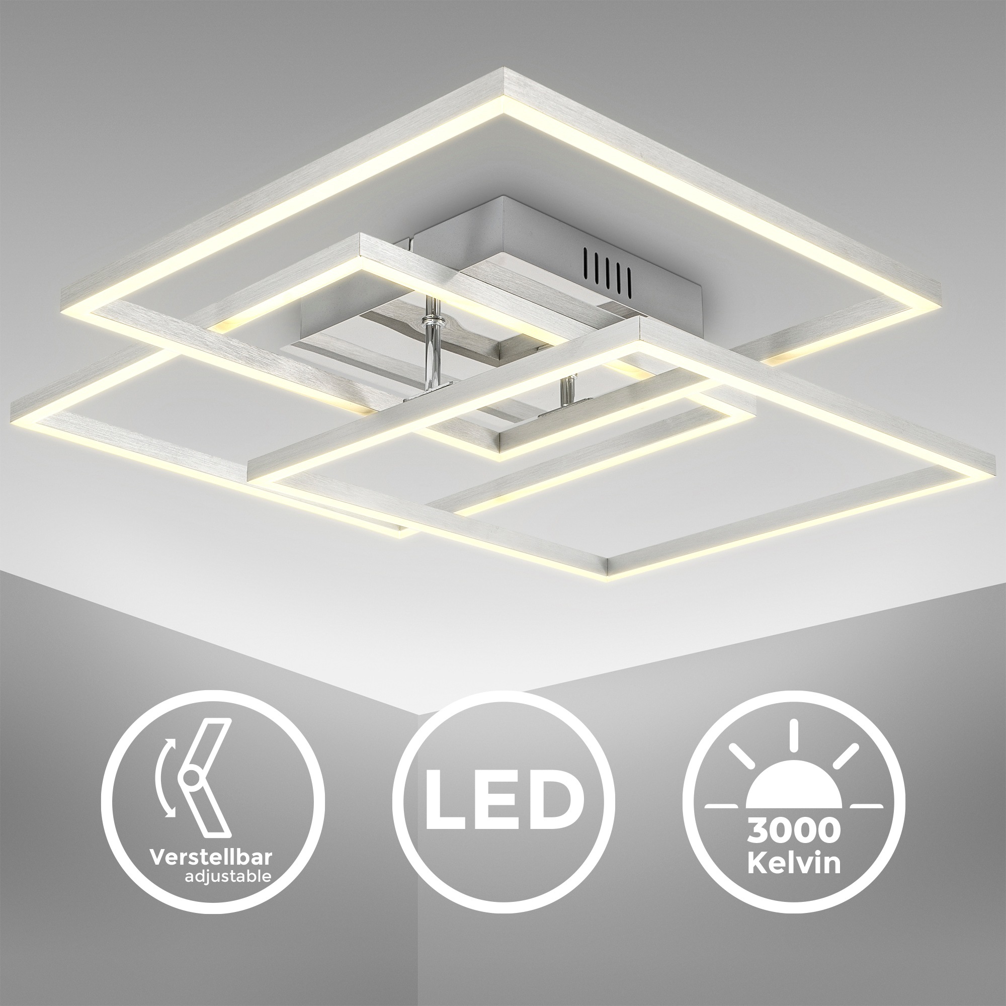 B.K.Licht LED Deckenleuchte in gebürsteter Alu-Optik, LED-Platine 40 Watt, 4.000lm,... kaufen