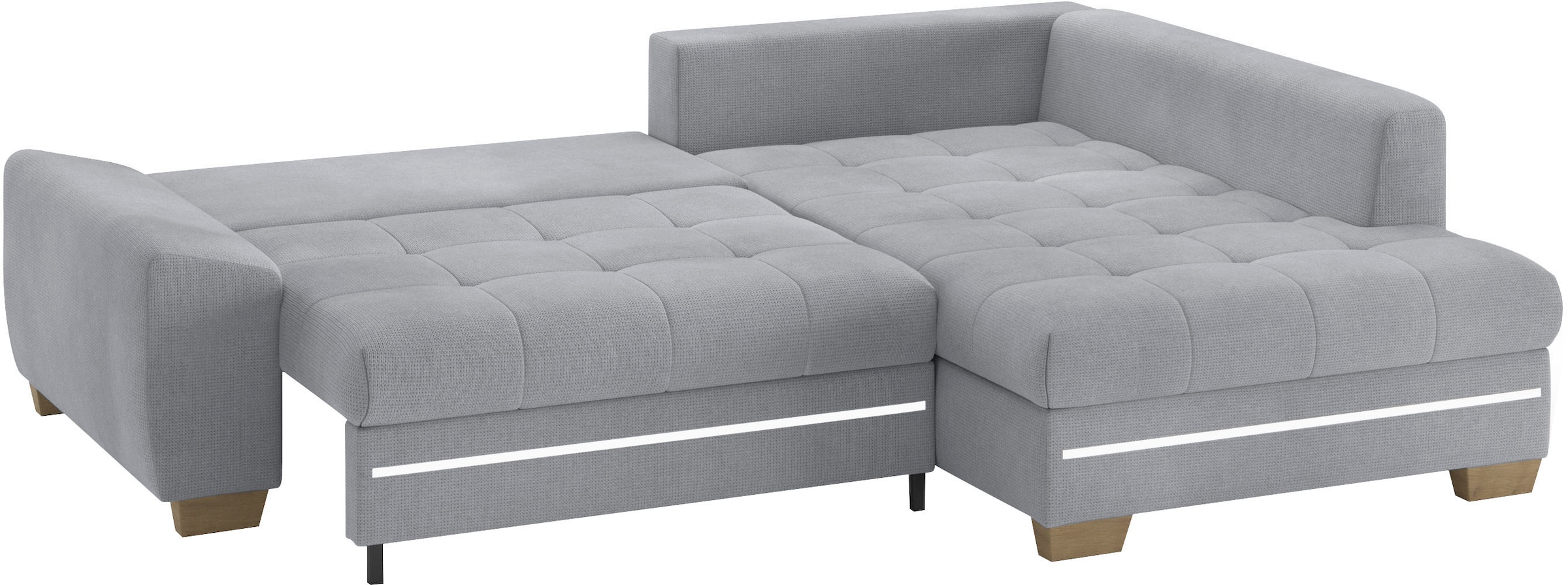 Mr. Couch Ecksofa »Nikita II, L-Form«, mit RGB-LED Beleuchtung, wahlweise mit Bett, Bettkasten, Kaltschaum