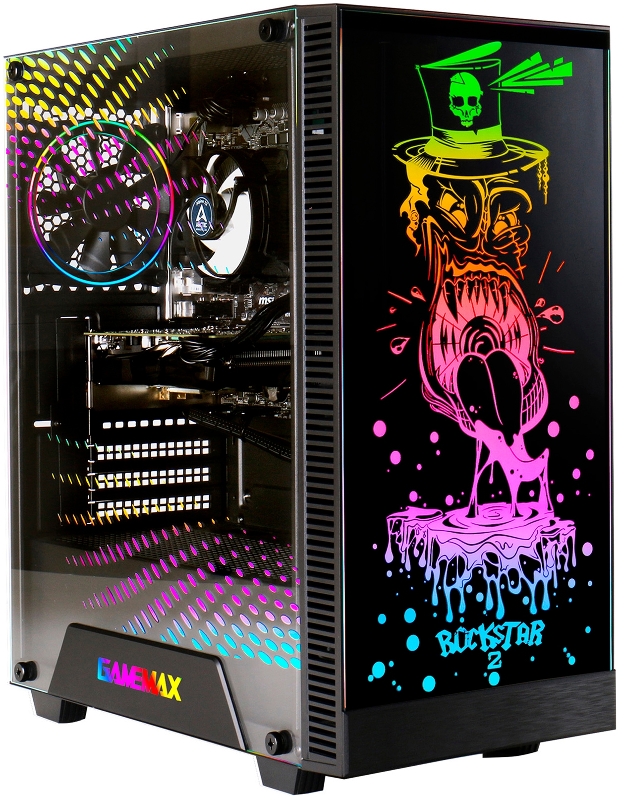 GAMEMAX PC-Komplettsystem »MegaDeal Rockstar 2842 AMD Ryzen 5 5600GT 16GB 480GB SSD« 27 ″ AMD Ryzen 5 Radeon Graphics 16 GB RAM 480 GB SSD Windows 11 + MSI PRO MP272L LCD-Monitor, 68,6cm (27")