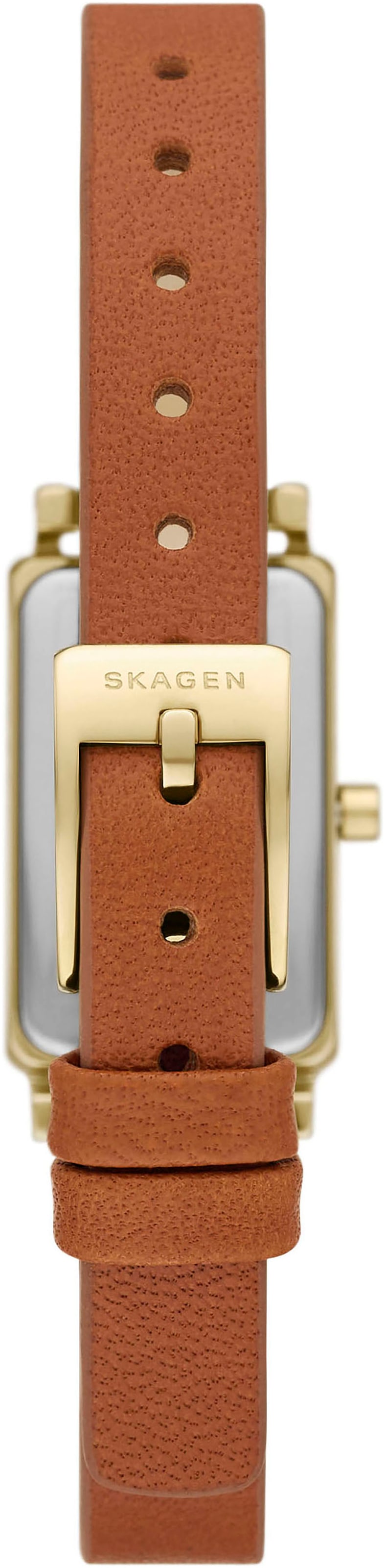 Skagen Quarzuhr »HAGEN MICRO«, Damenuhr, Armbanduhr, analog, Lederarmband