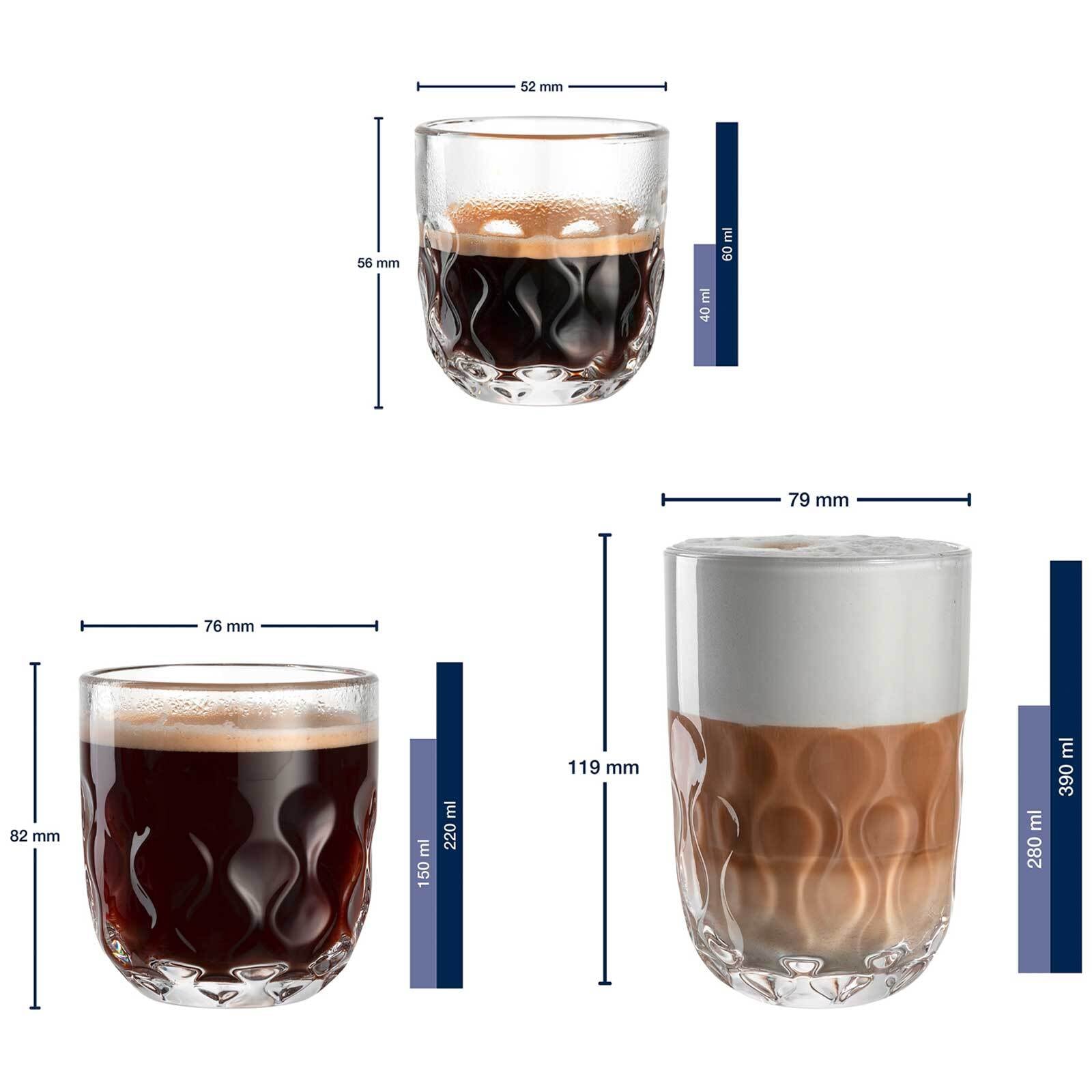 LEONARDO Latte-Macchiato-Glas »Barista-Set (2) Gocce 6er Set transparent« Spülmaschinengeeignet, Temperaturbeständig bis max. 100 Grad C