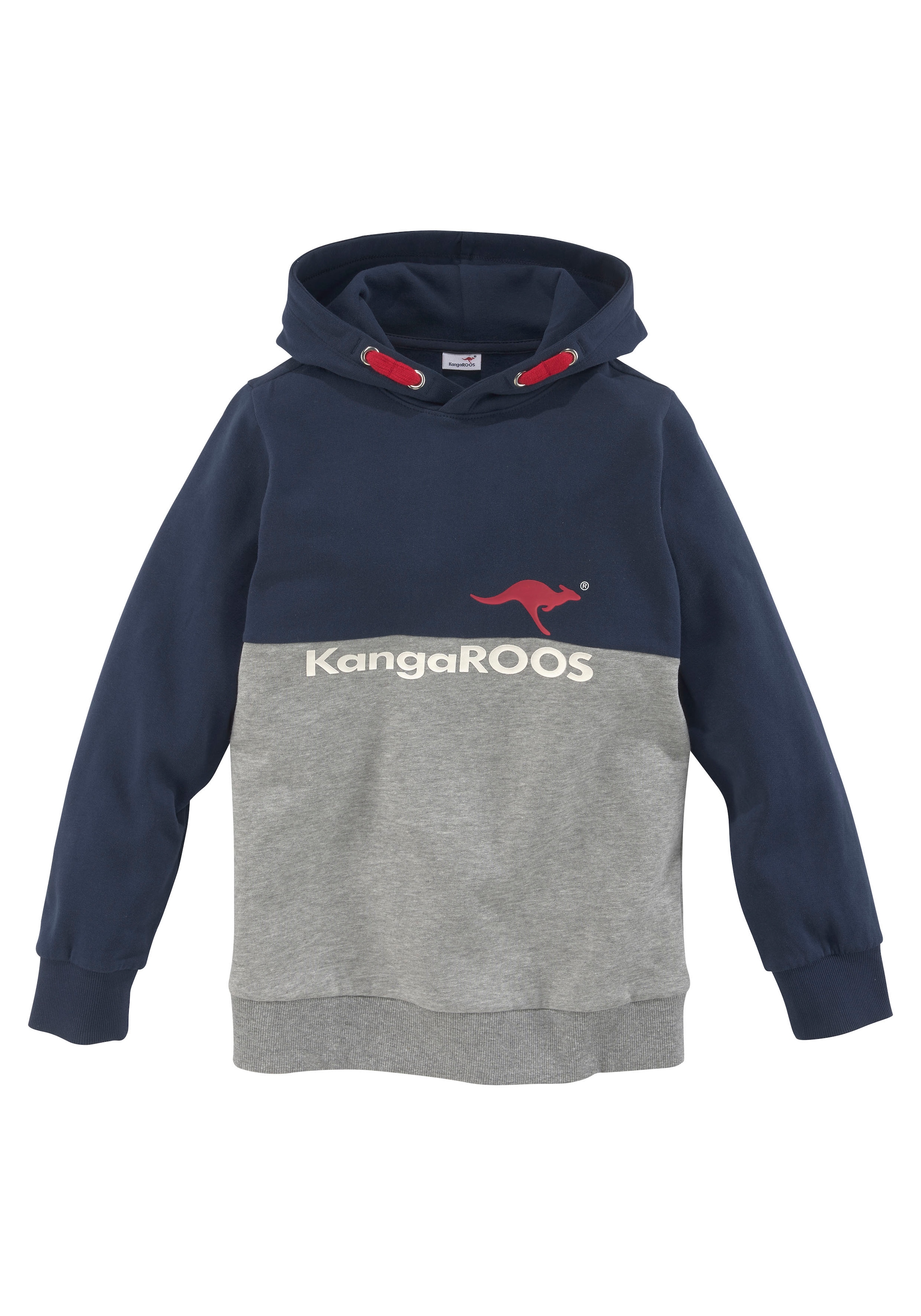 mit ♕ KangaROOS Kapuzensweatshirt, zweifarbig Logodruck bei