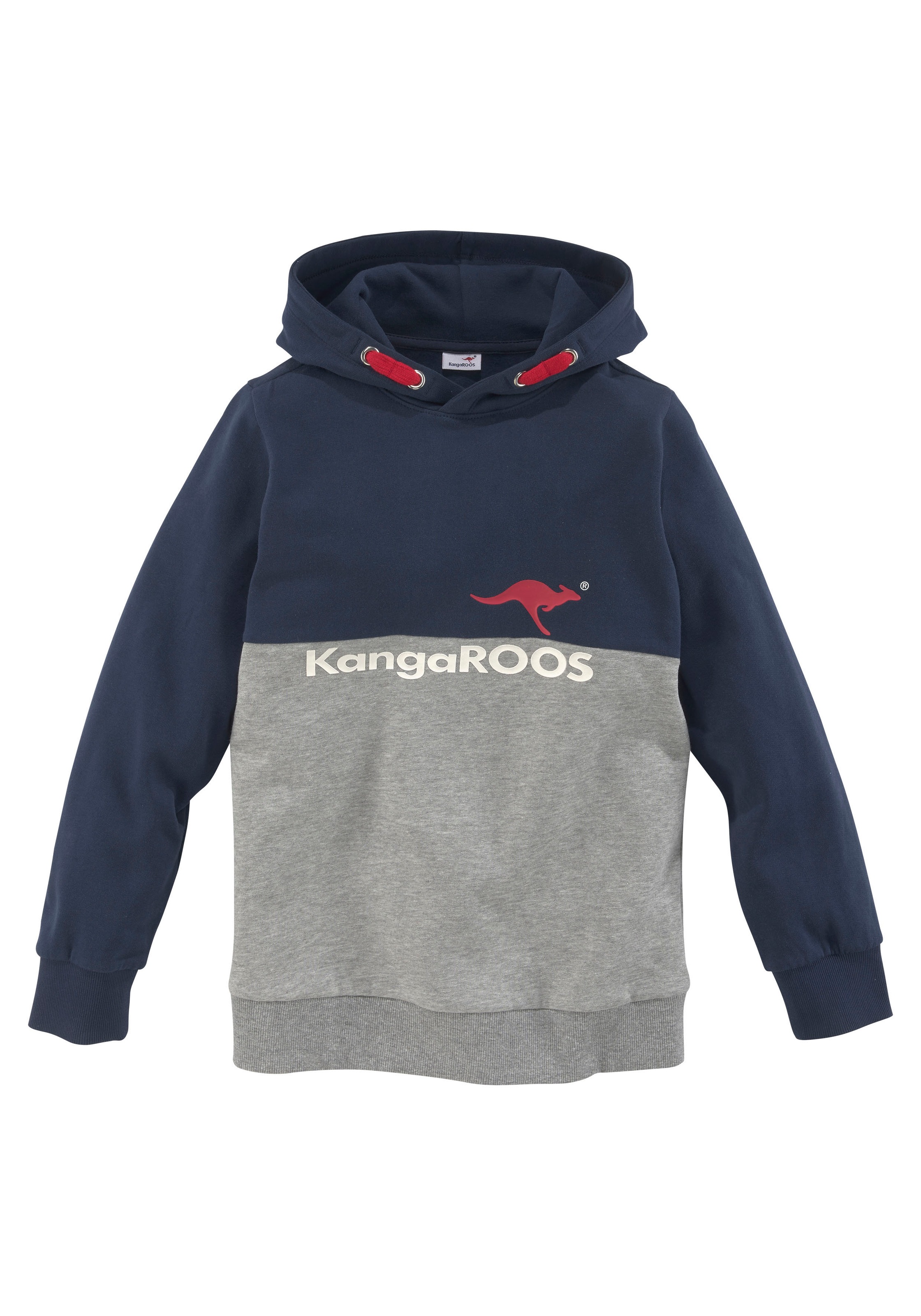 Logodruck KangaROOS mit bei zweifarbig ♕ Kapuzensweatshirt,
