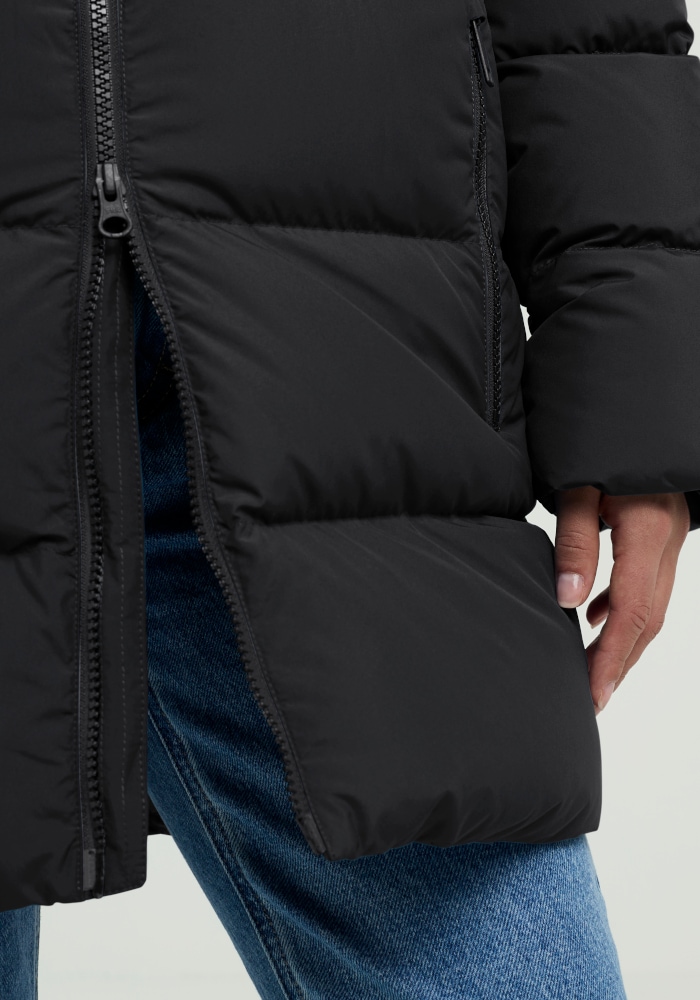 Jack Wolfskin Daunenmantel »FROZEN PALACE LONG JKT W RDS« mit Kapuze, wärmeisolierende Daunenfüllung, winddicht