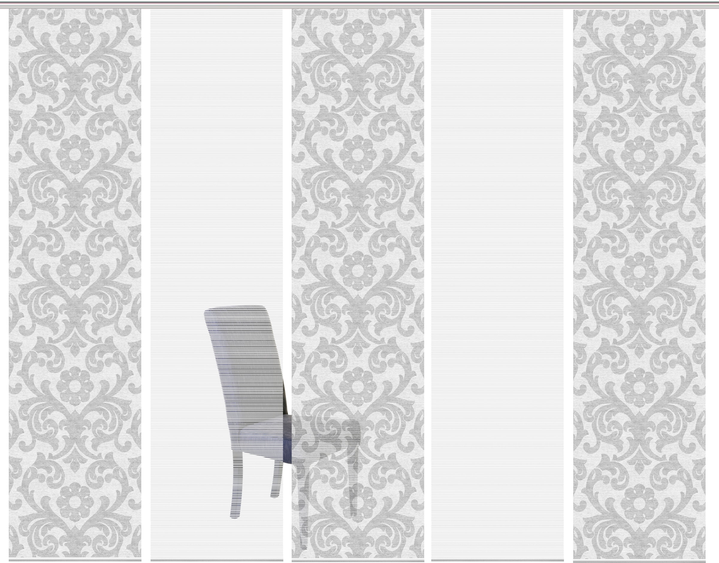 Vision S Schiebegardine »ORNAMIA 5er SET«, (5 St.), Bambus-Optik, Digital bedruckt