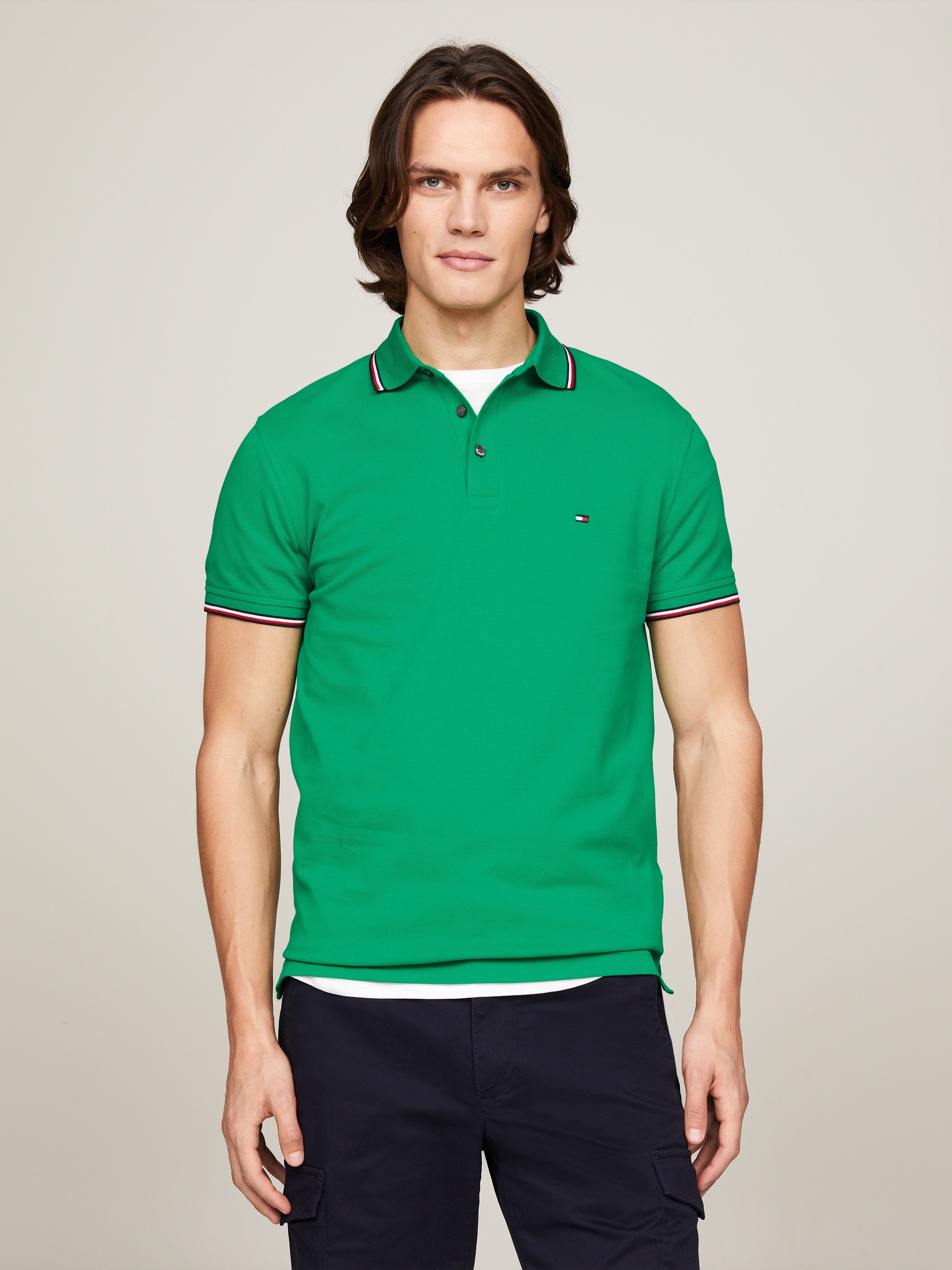 Poloshirt »1985 RWB TIPPED SLIM POLO«, mit TH-Farben an Ärmel und Kragen