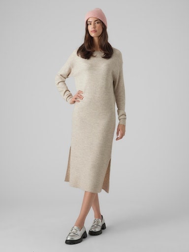 Vero Moda Strickkleid »VMLEFILE LS BOATNECK CALF DRESS NOOS«