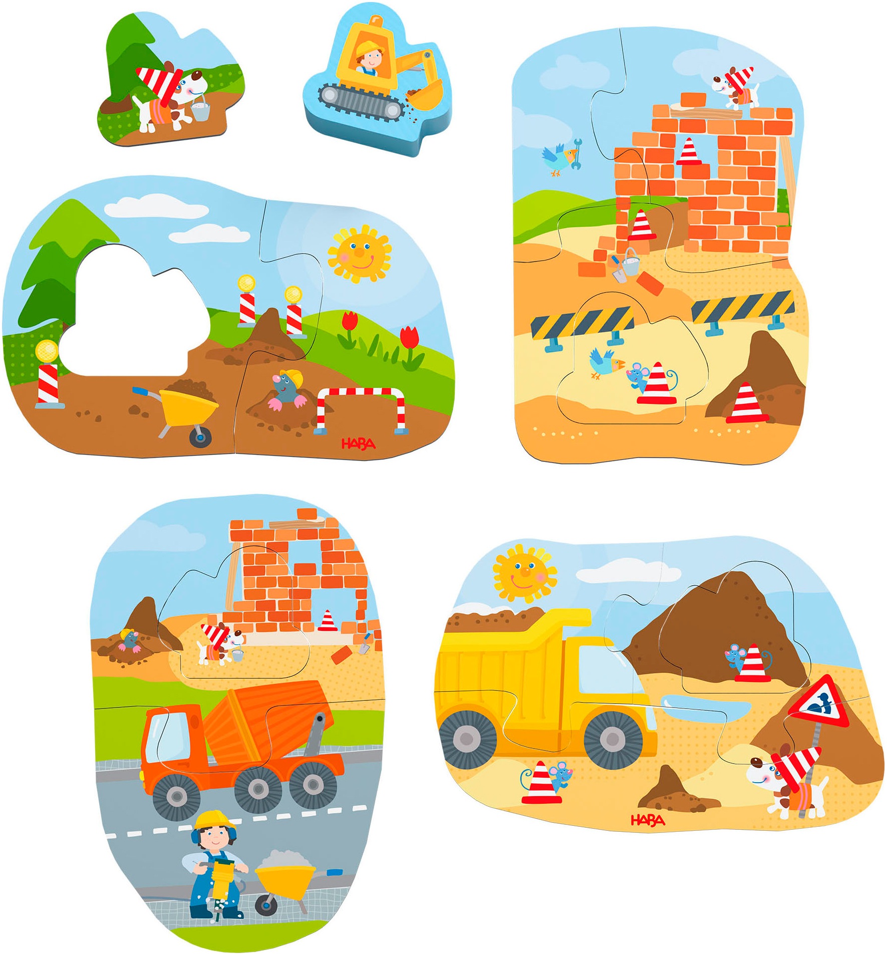 Haba Puzzle »4 erste Puzzles Baustelle«