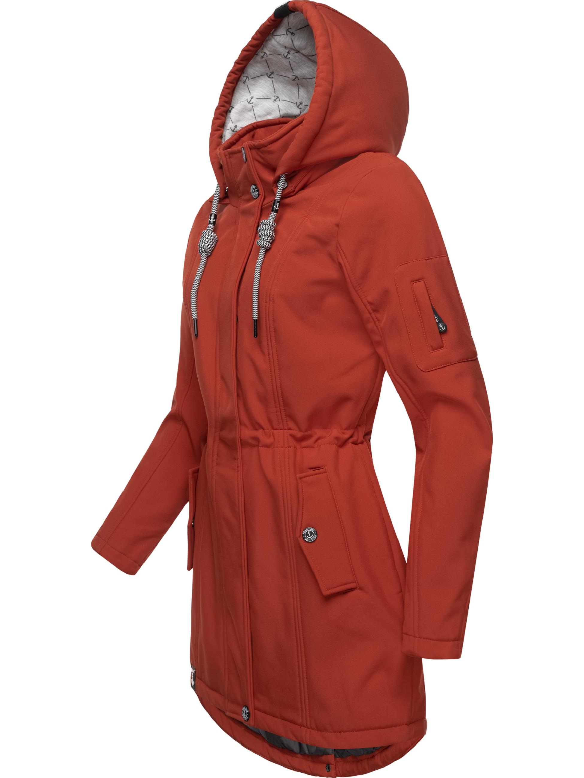 PEAK TIME Softshellmantel »Softshelljacke L62097«, wasserabweisender Übergangs-Mantel mit abnehmbarer Kapuze