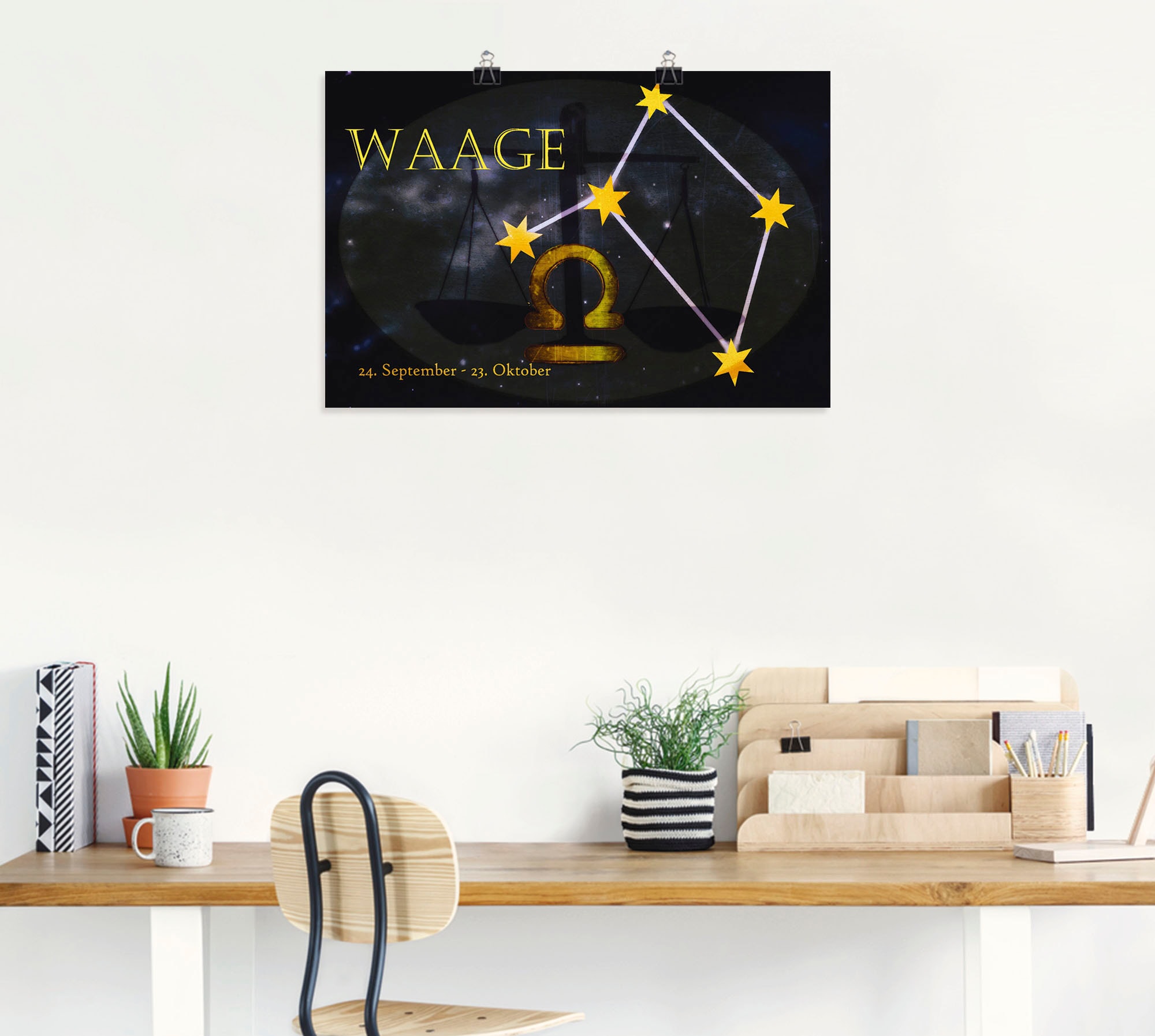 Artland Wandbild »Sternzeichen - Waage«, Bilder von Sternzeichen, (1 St.), als Leinwandbild, Poster, Wandaufkleber in verschied. Größen