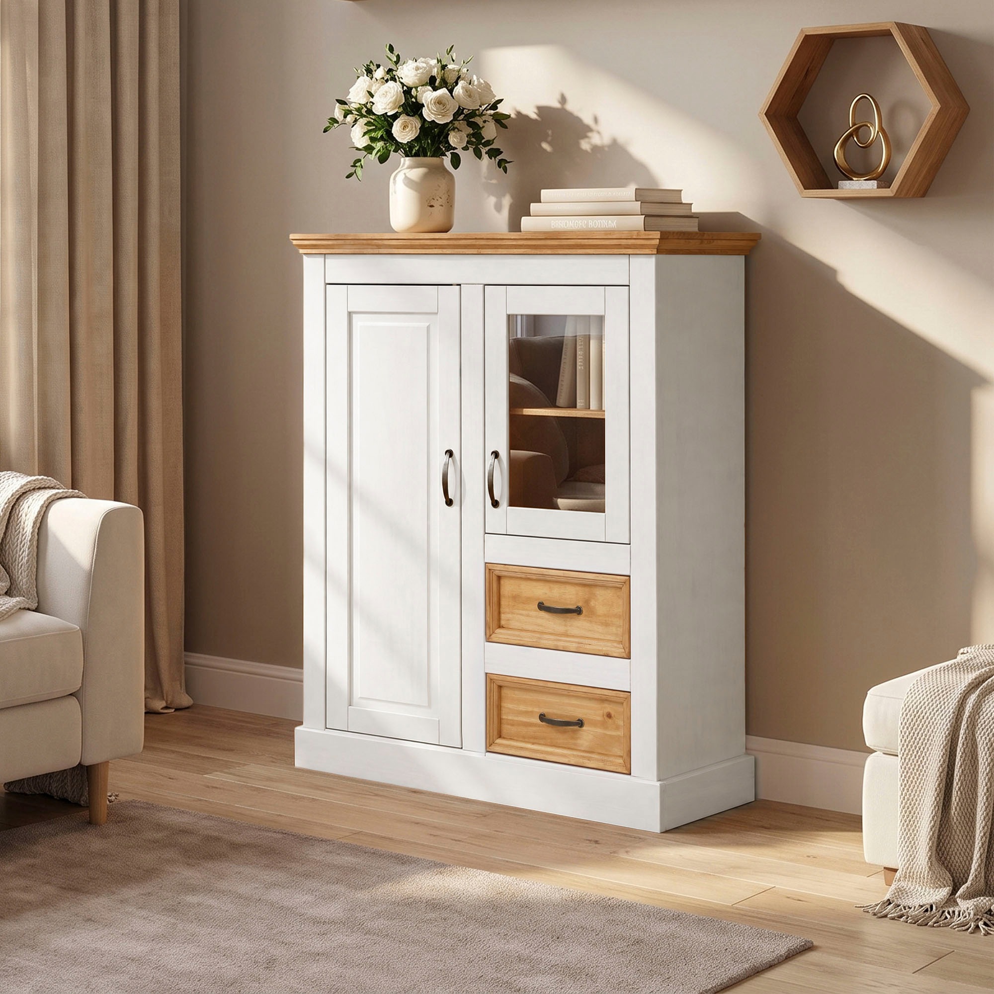 OTTO home Highboard »Selma« Vitrine, Breite 100 cm
