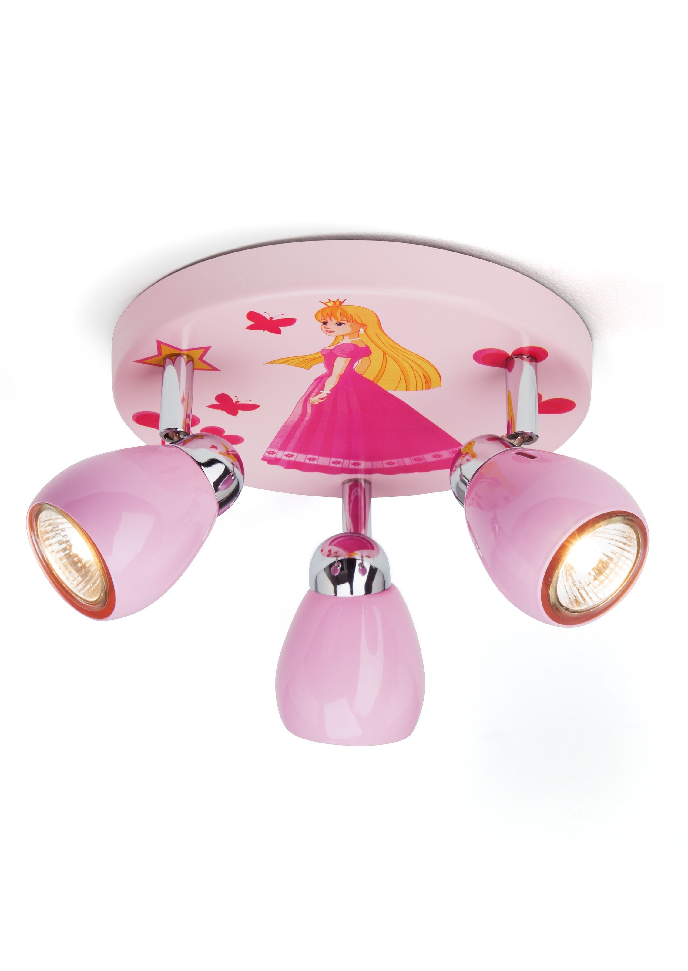 Brilliant LED Deckenstrahler »PRINCESS«, 3 flammig-flammig, Spotrondell rosa, 3 x GU10 max. 3W, 11cm Höhe, schwenkbar, Metall