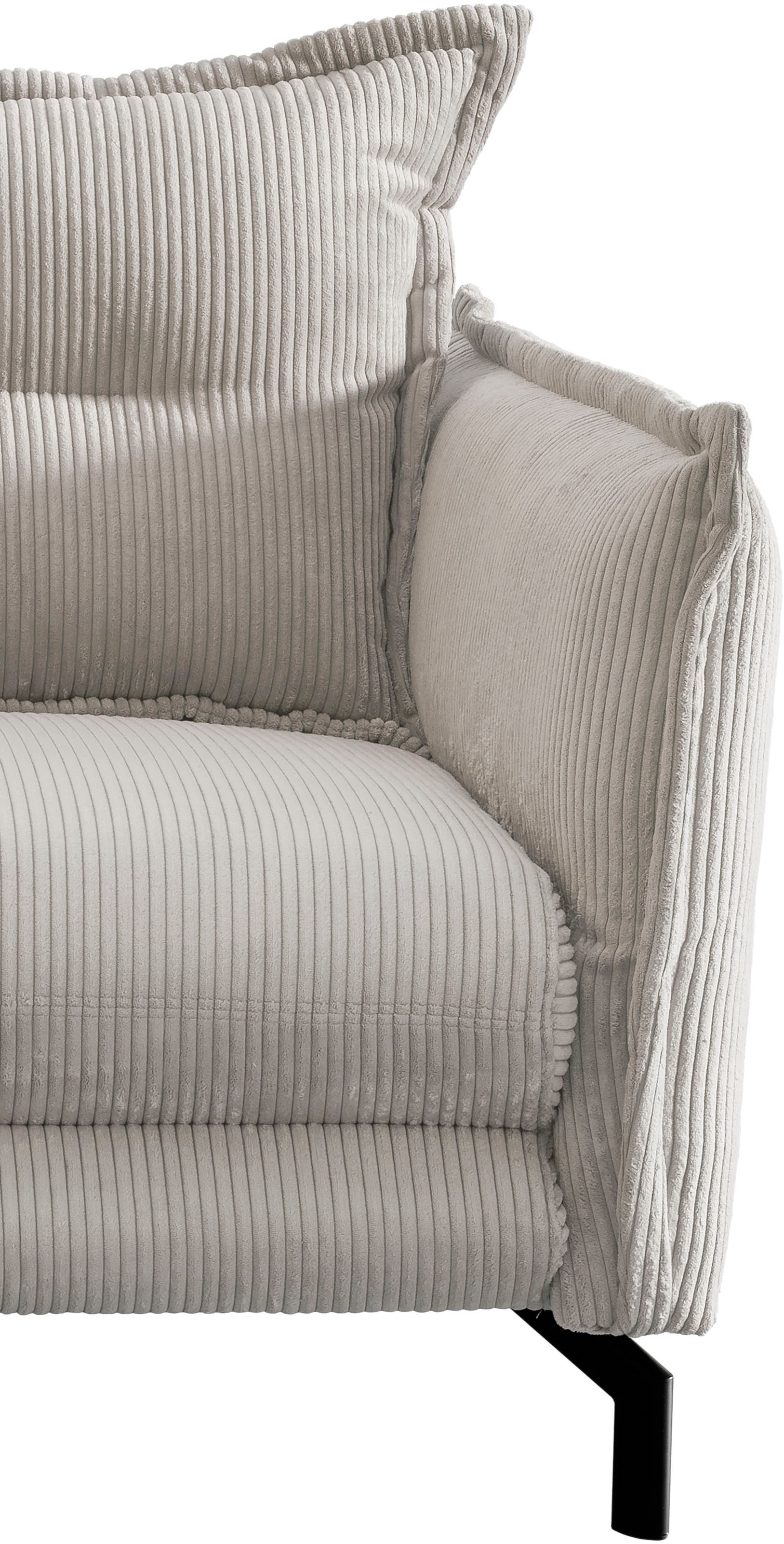 Home affaire Sitzgruppe »LAVA modern und elegant, aktuelle Kissenoptik« 3-Sitzer und 2-Sitzer, 2 tlg. tlg. Armlehnen verstellbar