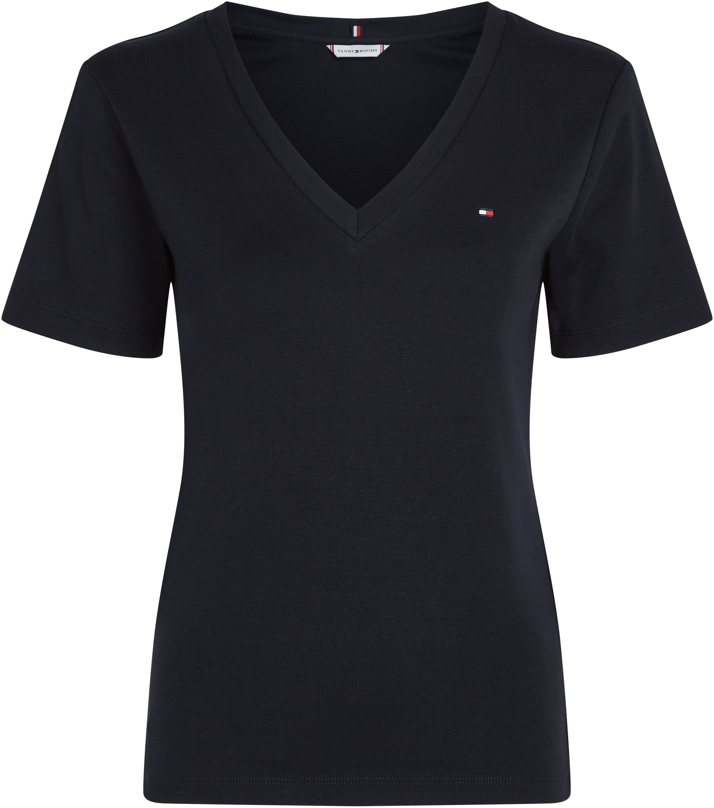Tommy Hilfiger T-Shirt »SLIM CODY V-NK SS«, mit Logostickerei