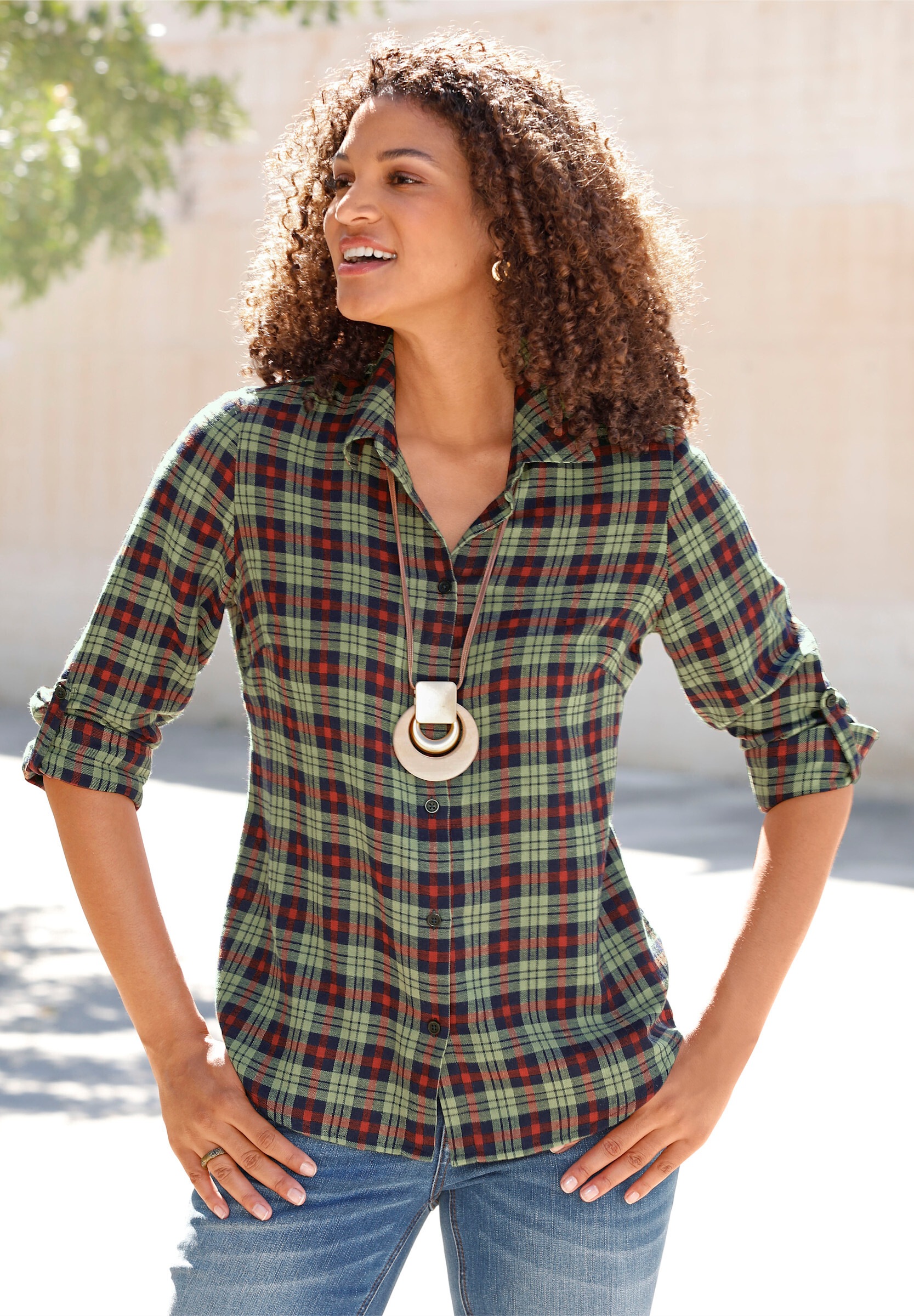 Witt Klassische Bluse »Flanell-Bluse Flanellbluse mit Karo-Muster«