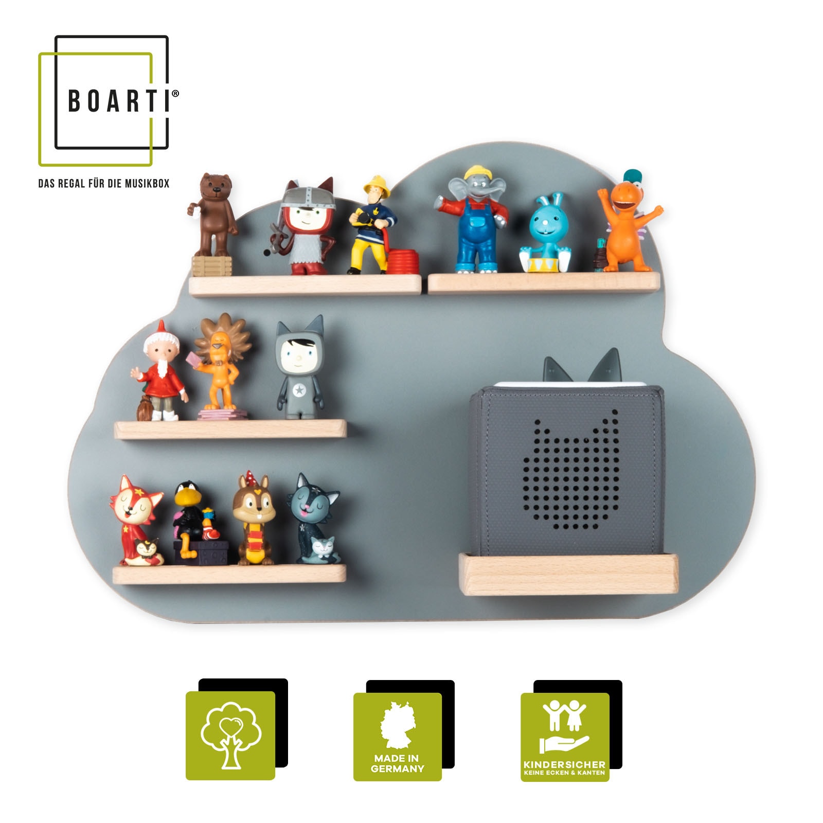 Boarti Wandregal »Regal Holz Wolke Kinder Toniebox Tonies Figuren« 1 Stk. tlg.
