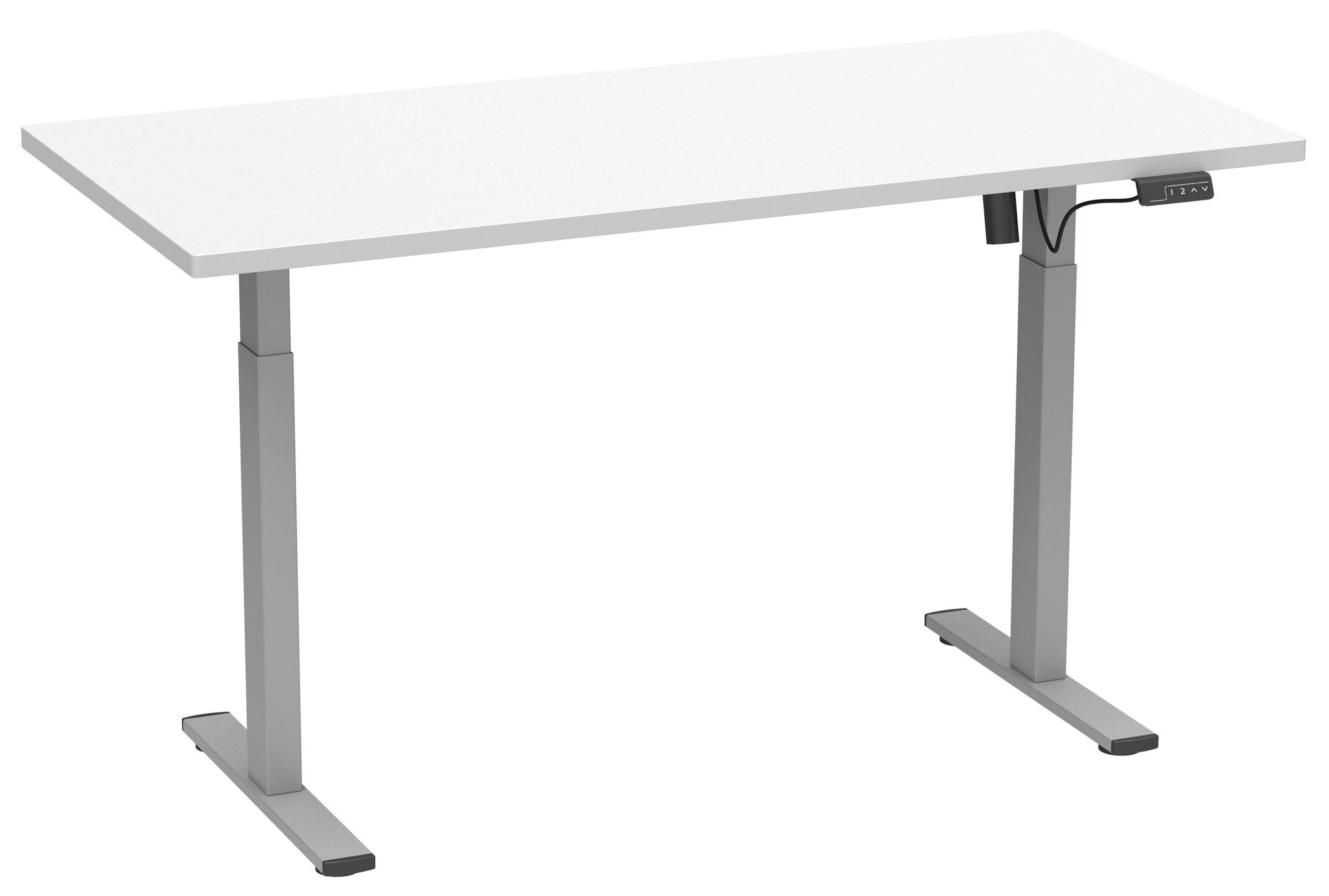 VCM Schreibtisch »VCM Höhenverstellbarer Schreibtisch stufenlos elektrisch höhenverstellbar Lona 110x80 Silber«, (Lona)