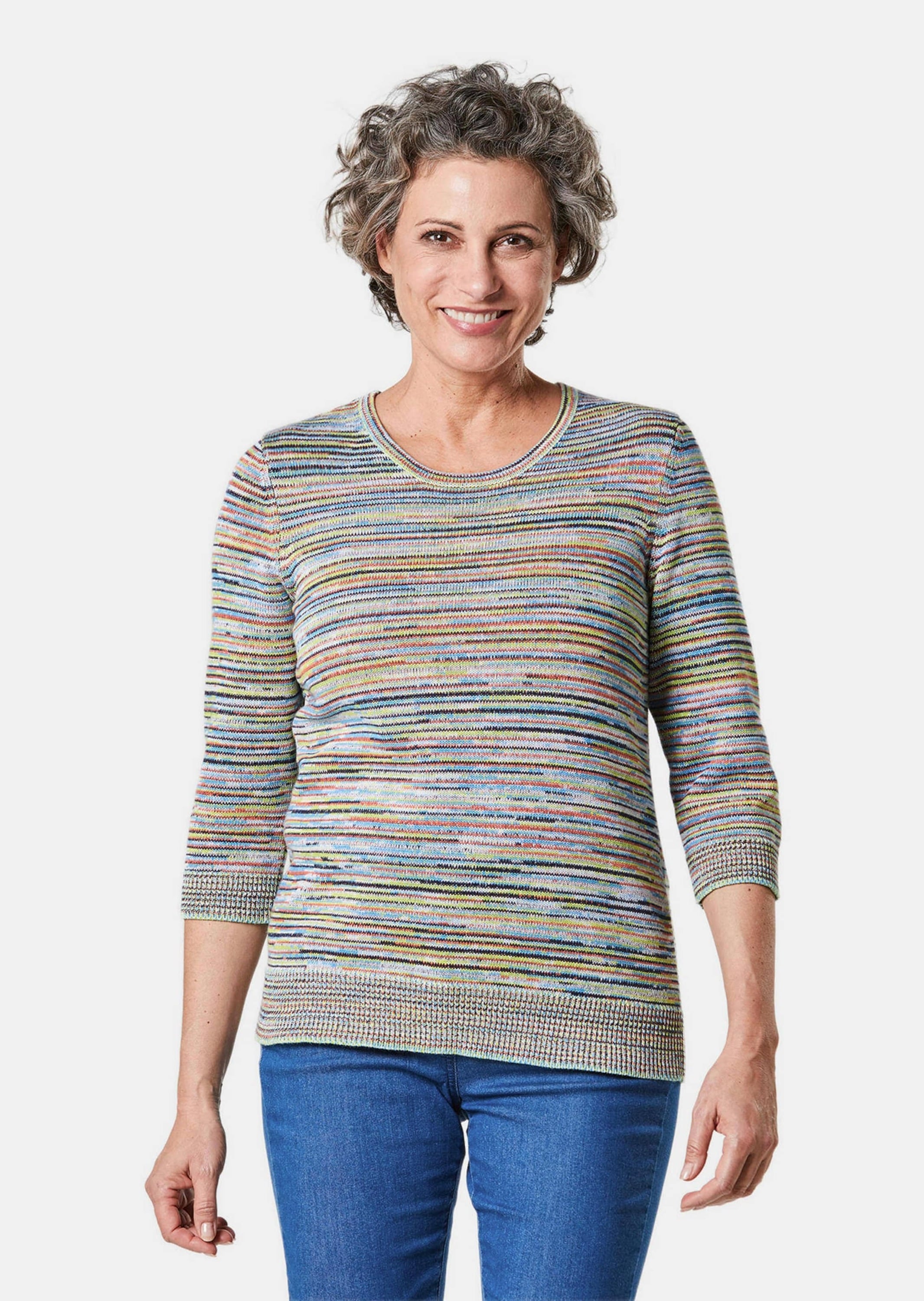 GOLDNER Rundhalspullover »Ringelpullover Kombistarker Multicolor-Ringelpullover«