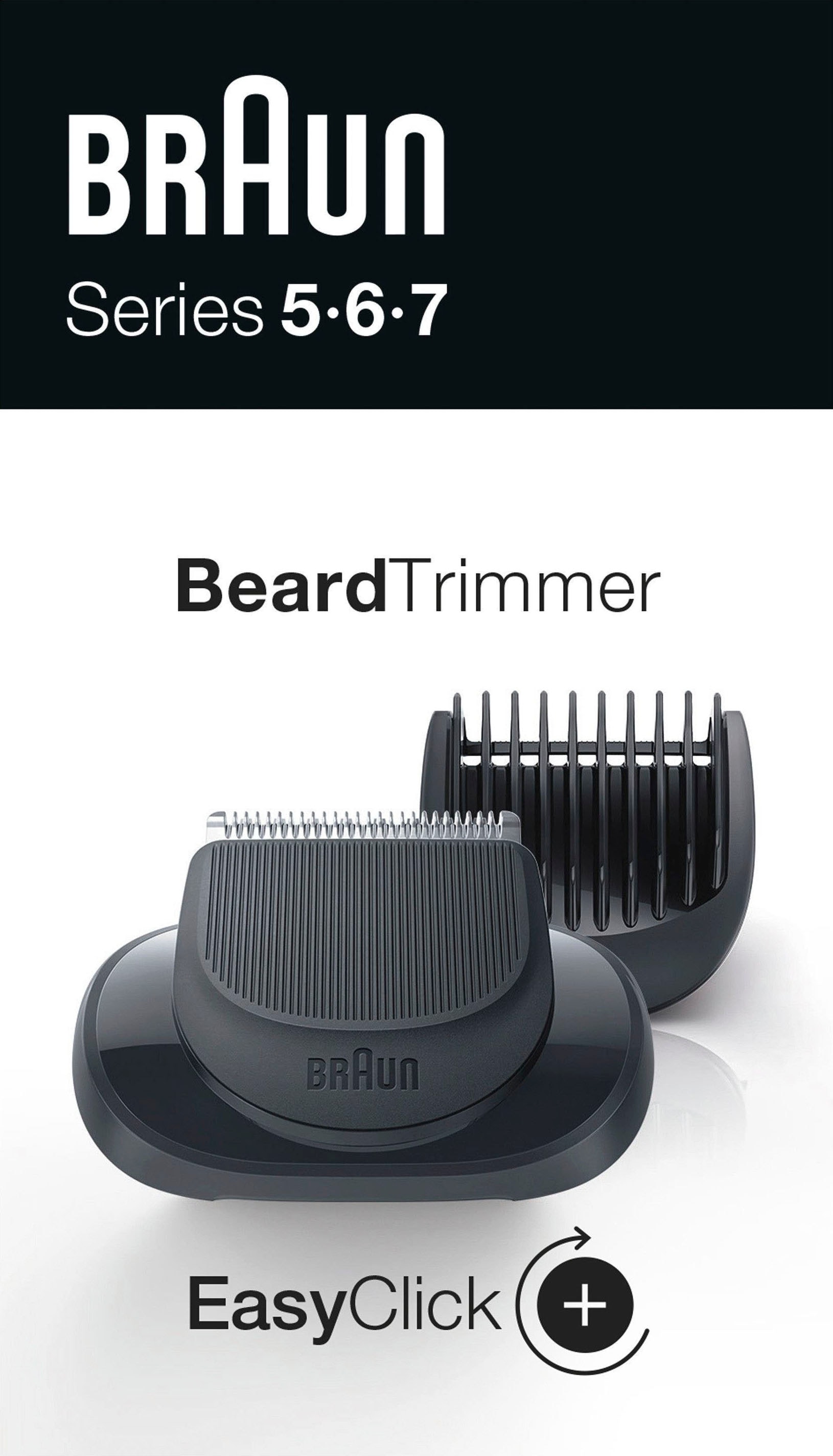 Braun 3 XXL Garantie 5 mit Barttrimmer, Längen Aufsatz Jahren verschiedene einstellbar