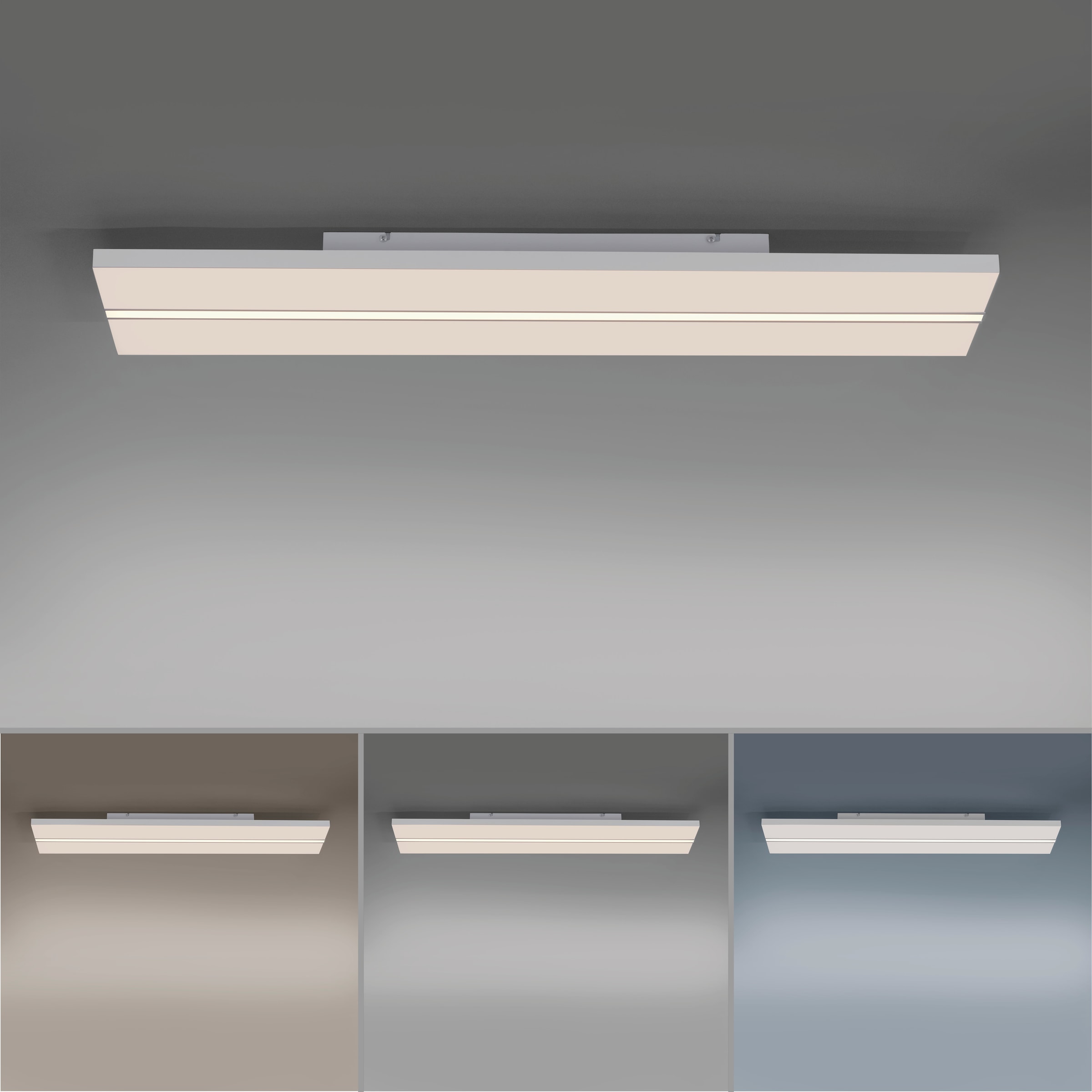 JUST LIGHT LED Deckenleuchte »EDGING«, 2 flammig, Leuchtmittel LED-Board-LED-Board | LED fest integriert, dimmbar über Fernbedienung