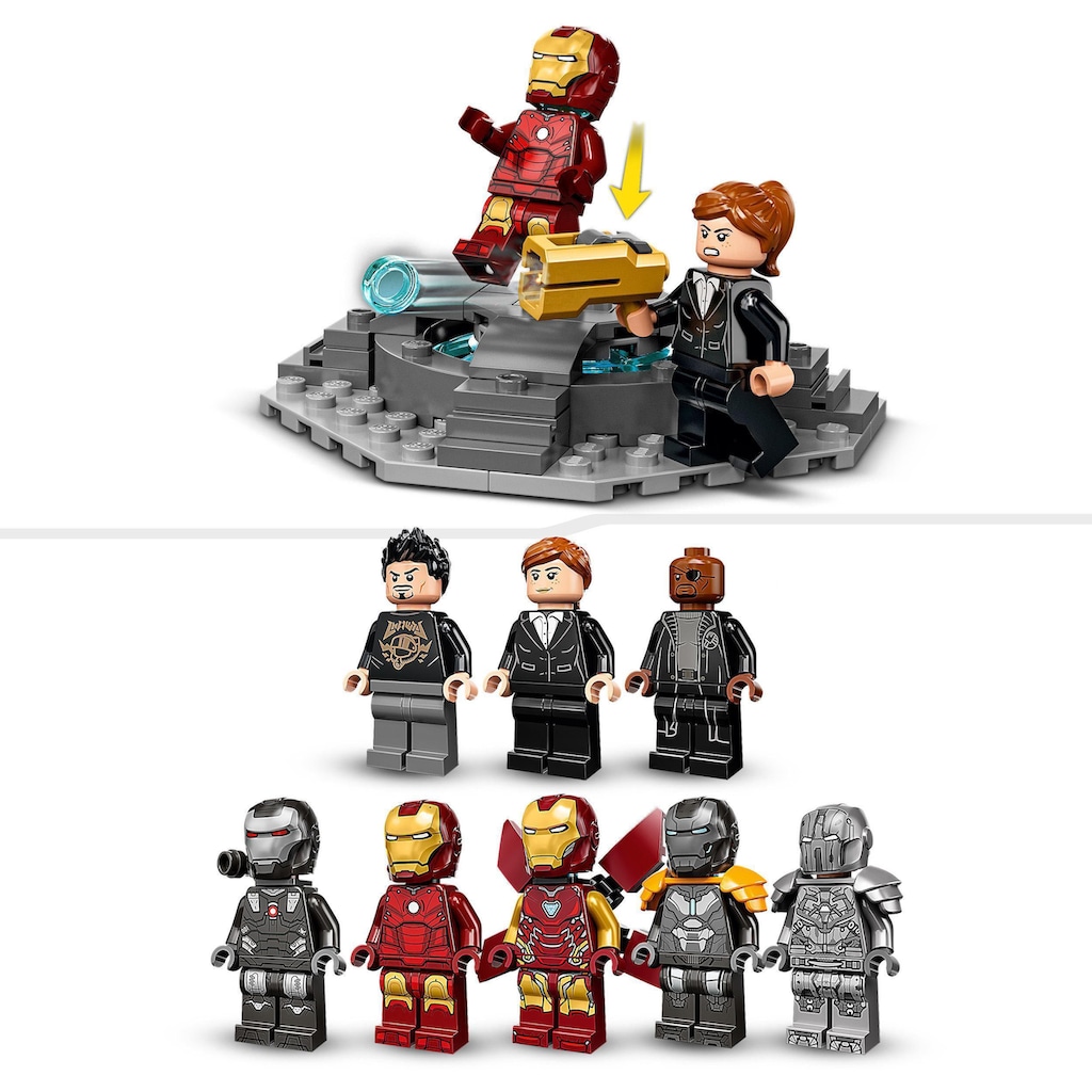 LEGO® Konstruktionsspielsteine »Iron Mans Werkstatt (76216), LEGO® Marvel«, (496 St.)