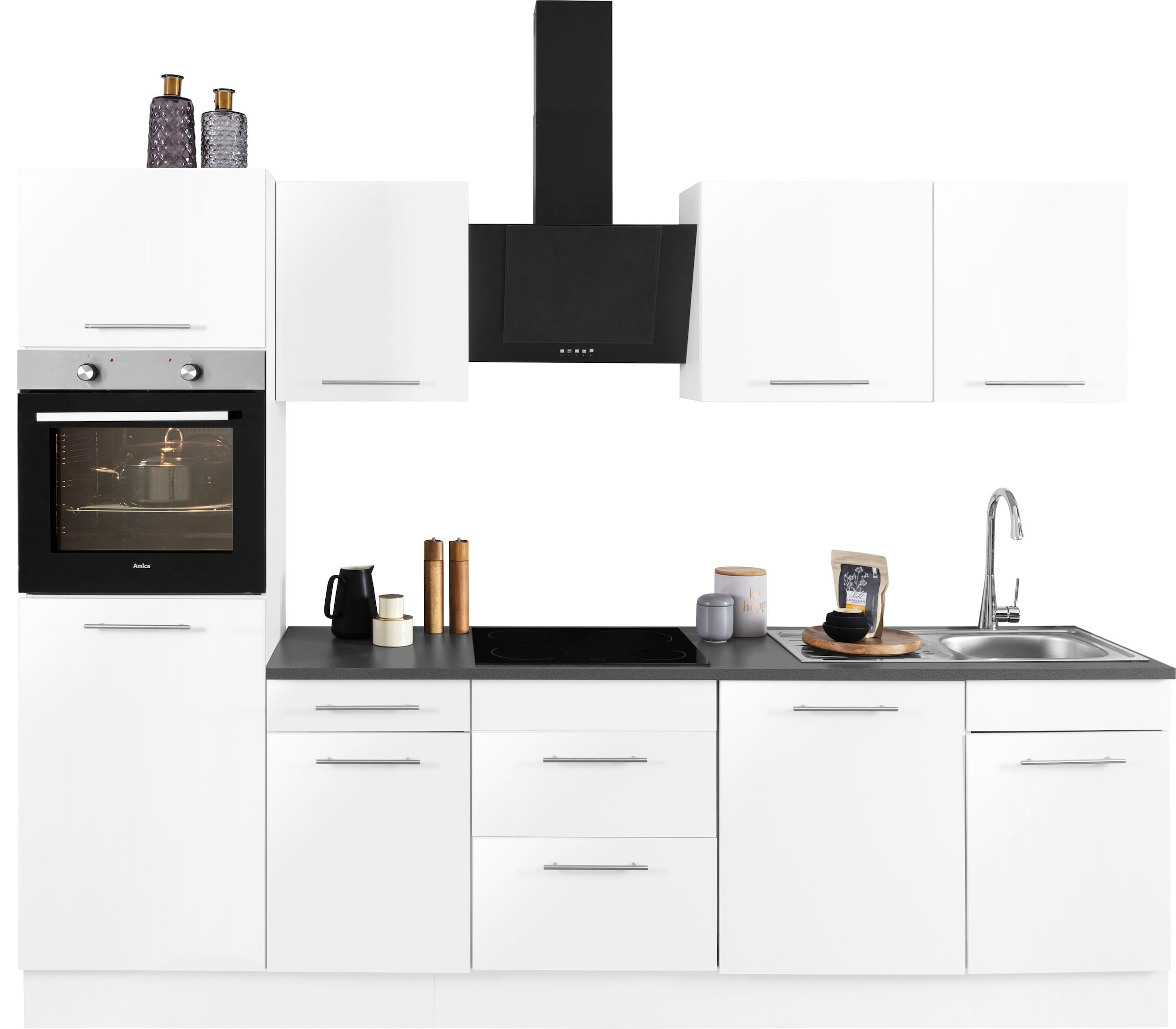 wiho Küchen Küchenzeile "Ela" Breite 280 cm, Soft-Close-Funktion, höhenverstellbare Füße