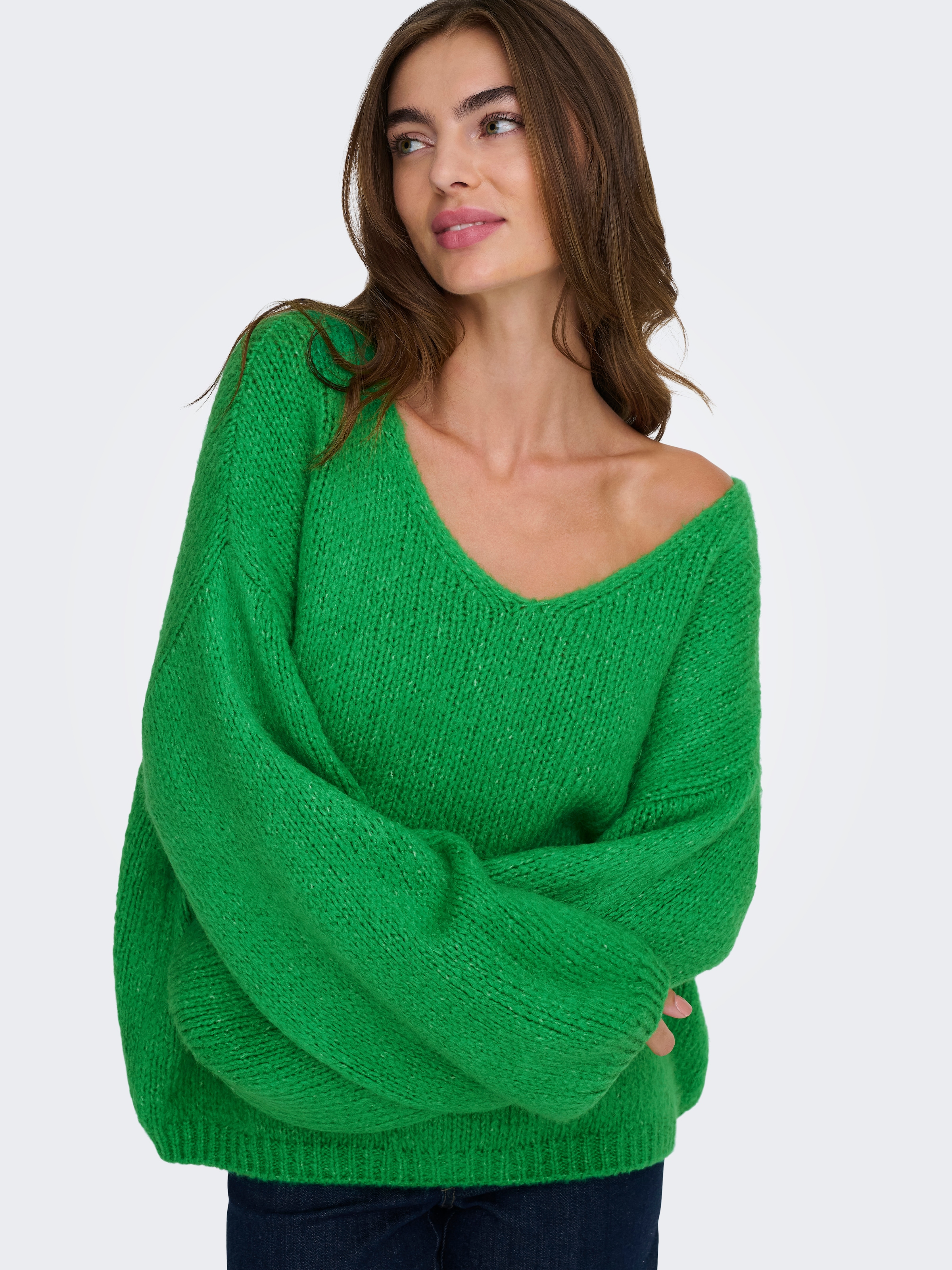 JDY V-Ausschnitt-Pullover »JDYDINEA L/S REVERSIBLE PULLOV. KNT NOOS« der V-Ausschnitt kann vorn und hinten getragen werden