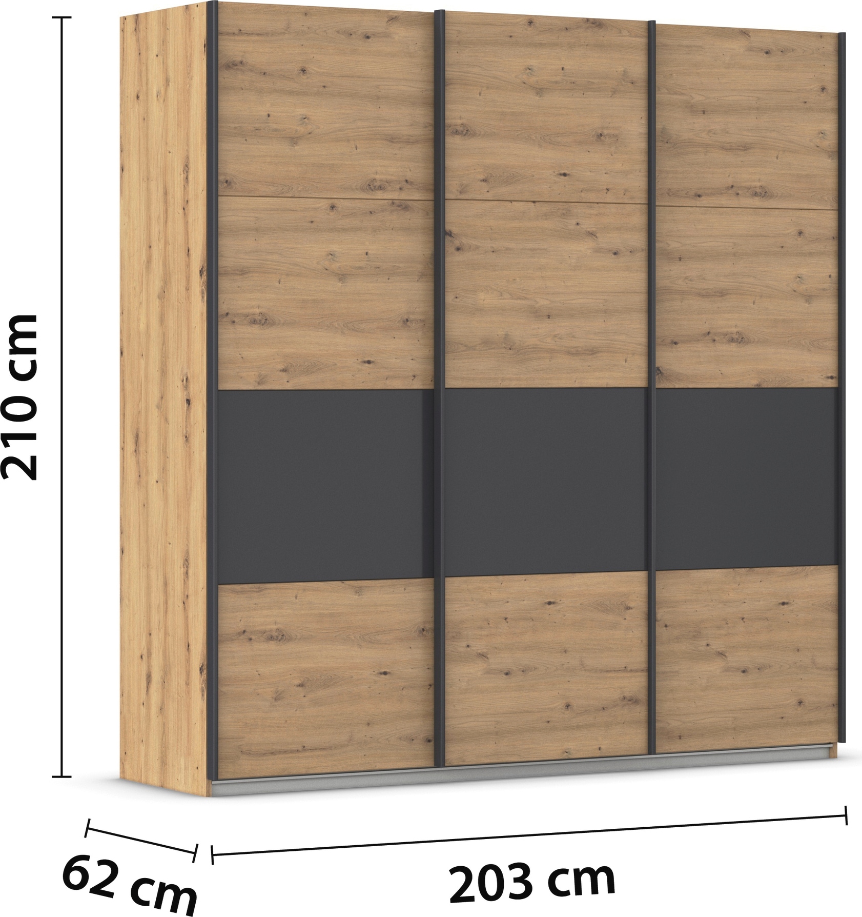 rauch Schwebetürenschrank »Schwebetürenschrank Kleiderschrank Schrank Garderobe CORTONA« inkl. Inneneinteilung, 2 Stoffboxen und zusätzlichen Einlegeböden