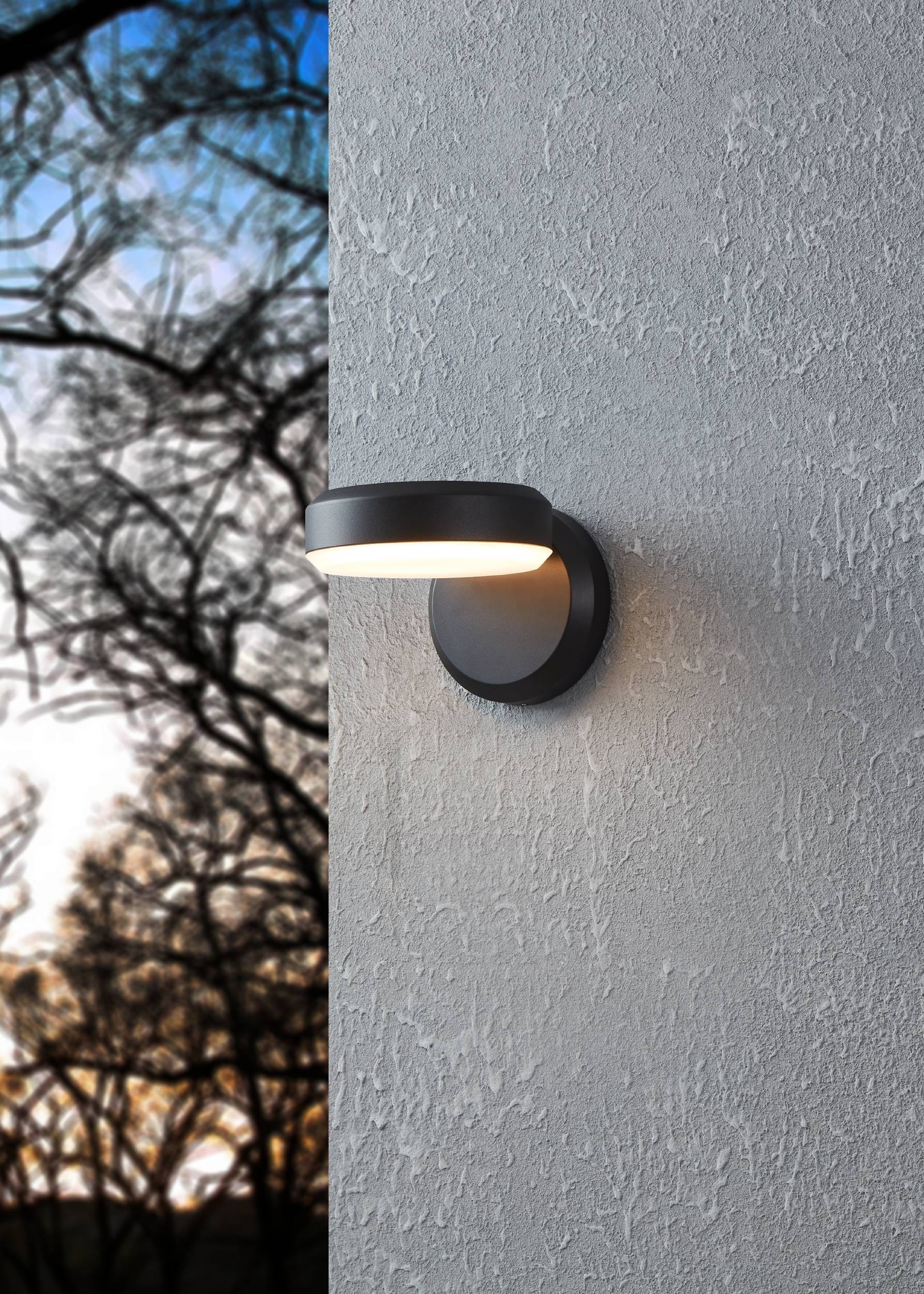 EGLO Wandleuchte »Fornaci Wandlampe, Außenleuchte Hauswand, Metall und Kunststoff, IP54« LED-Modul 1 Stk. Warmweiß Wand-/Deckenleuchte - L16 x H13,5 x AL19 cm - schwarz - 3X3,6W inkl.