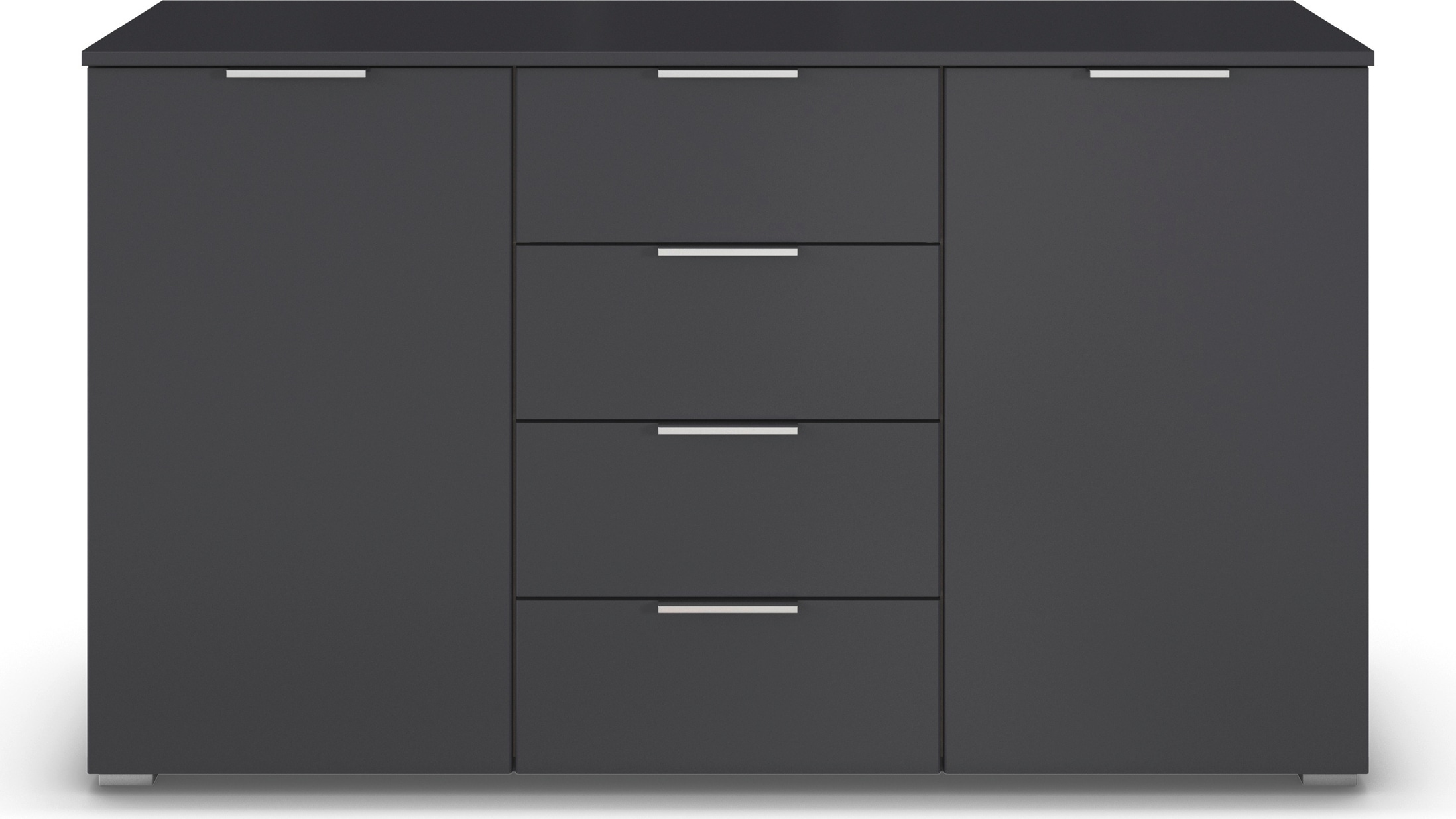 rauch Kombikommode »Sideboard Schubladenkommode AGORDO mit Dekor- oder Hochglanzfront«, (in zwei Griff-Farben), mit 4 Schubkästen und 2 Türen sowie Metallgriffen MADE IN GERMANY
