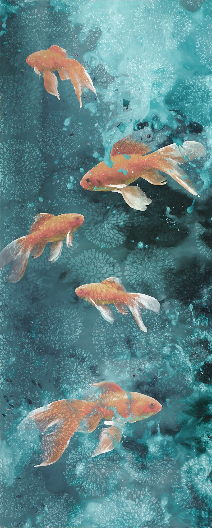 Komar Fototapete »Vlies Fototapete - Fische - Größe 100 x 250 cm« Motiv | bedruckt glatt