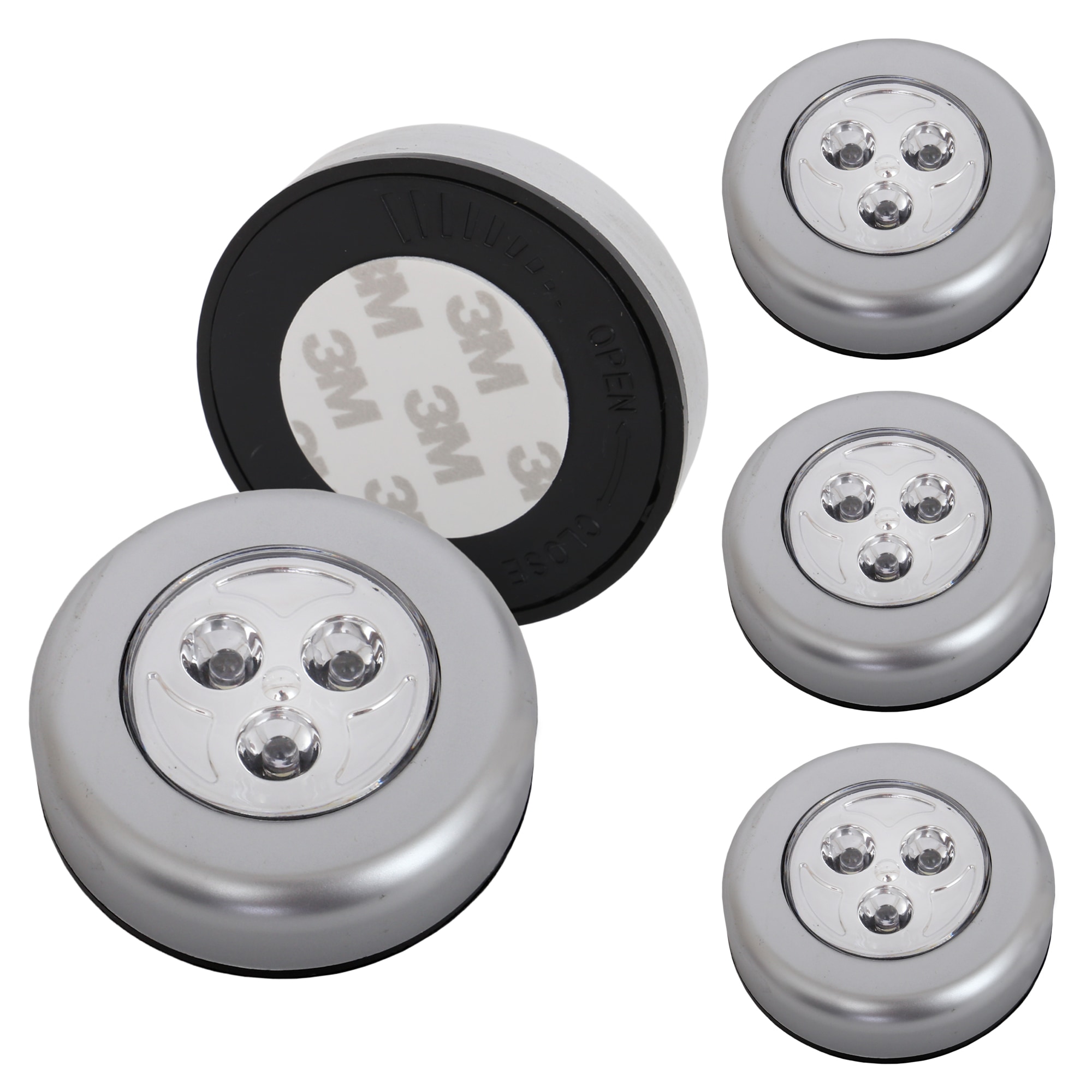 Briloner Leuchten LED Unterbauleuchte »LED Push Light, titanfarbig, 5er-Set, je 3xLED«, Leuchtmittel LED-Modul | LED fest integriert