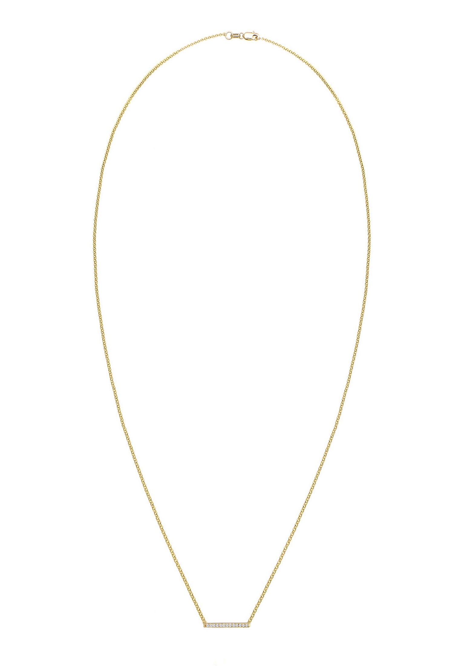 Elli DIAMONDS Silberkette »Halskette Klassisch Diamanten Reihe (0.065 ct.) 375 Gelbgold«