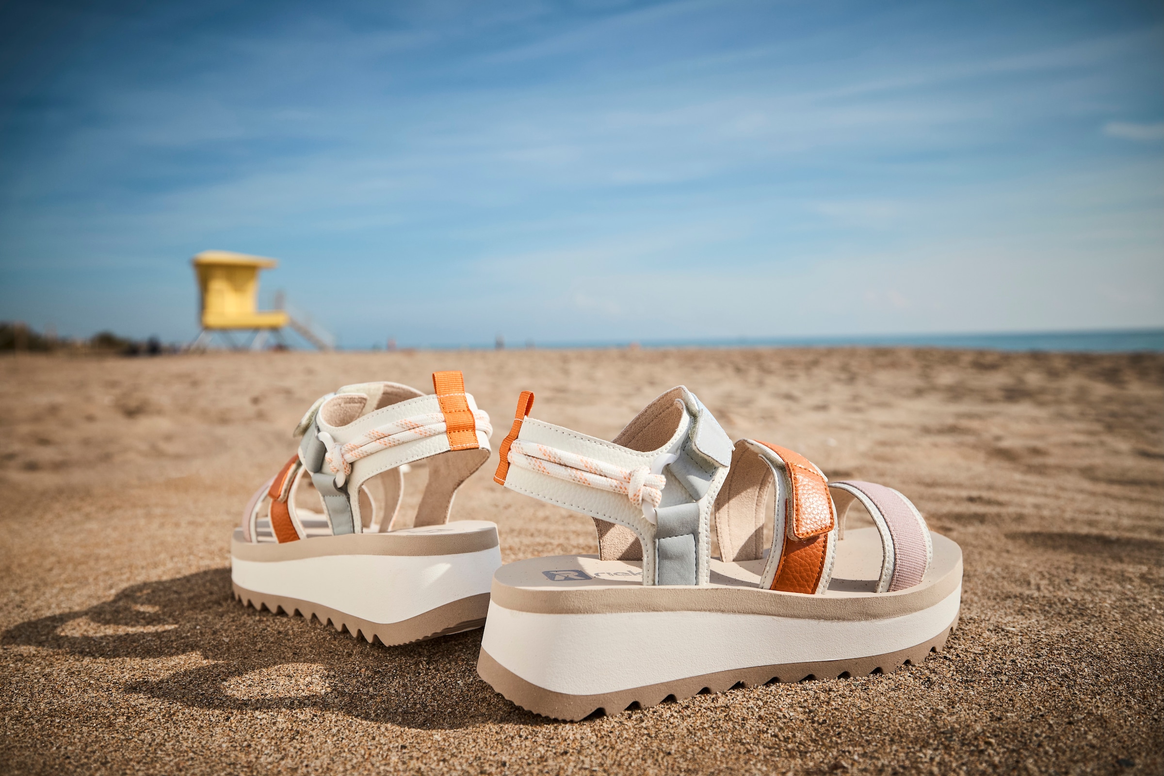 RIEKER Sport Plateausandale »Adelaide«, Sommerschuh, Outdoorsandale, Sandalette mit Klettverschlüsse