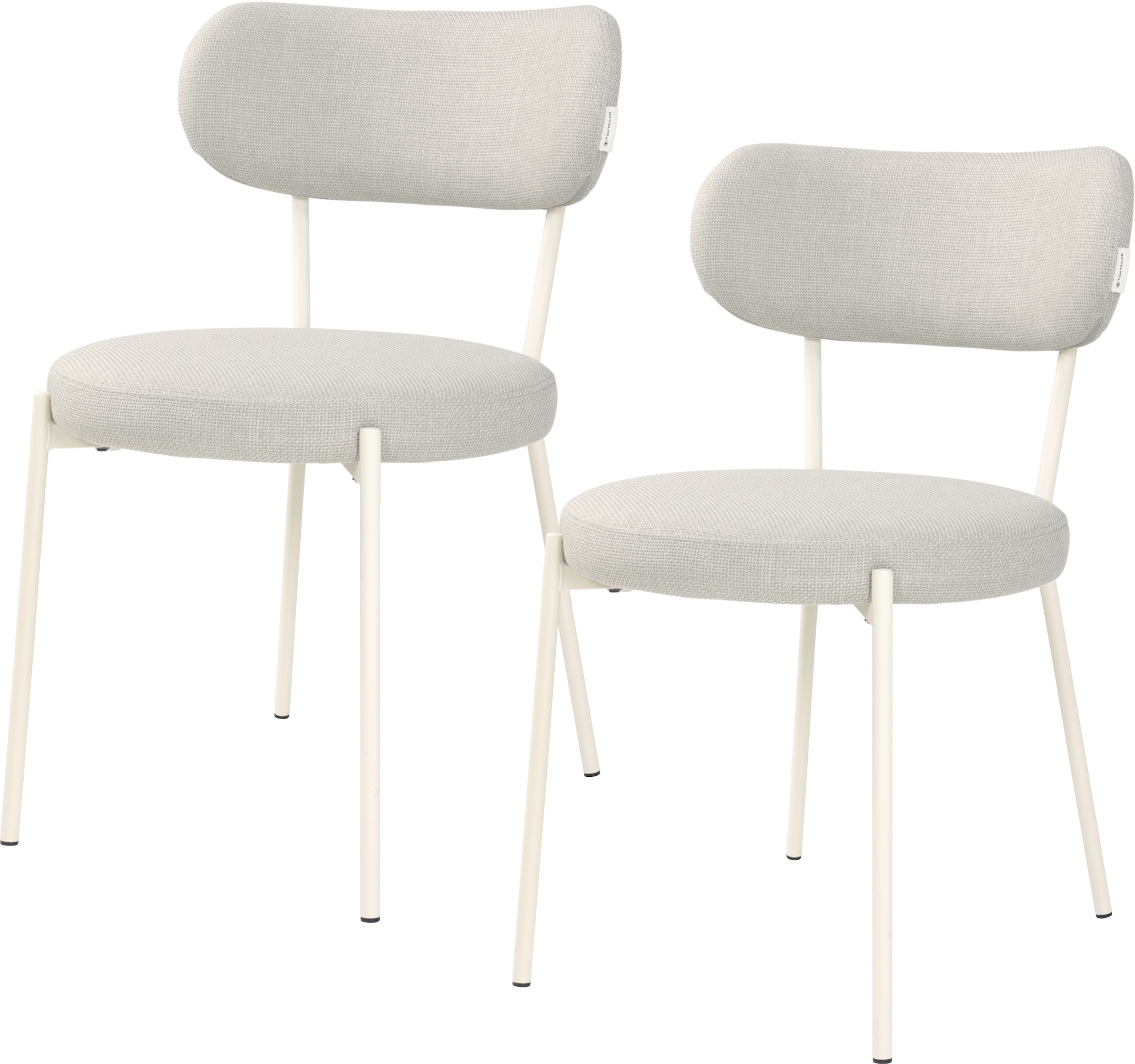 TOM TAILOR HOME 4-Fußstuhl »SOFT PAD CHAIR«, (Set), 2 St., Webstoff, Esszimmerstuhl, 4-Fußgestell, mit Rückenausschnitt