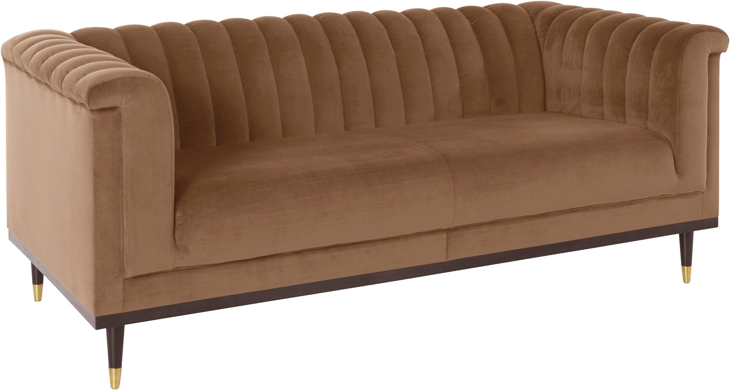 Home affaire 2-Sitzer »Chamby« mit Holzrahmen unten und Steppung im Lehnenbereich