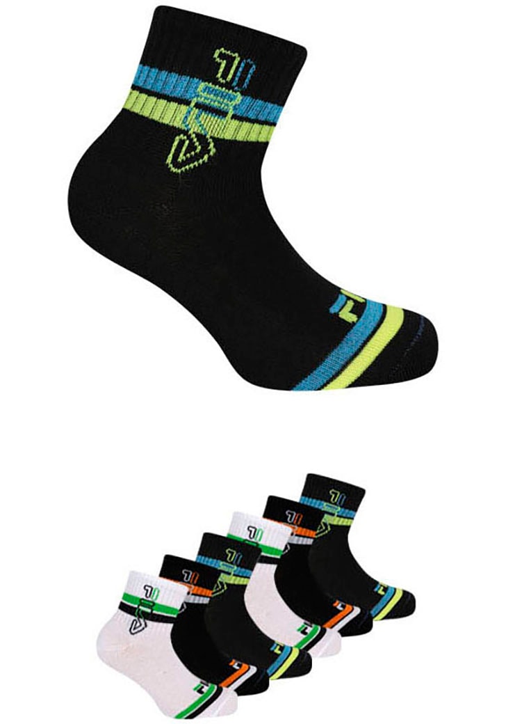 Fila Kurzsocken »JUNIOR BOY QUARTER SOCKS«, (6 Paar), sportliches Design mit dynamischen Streifen