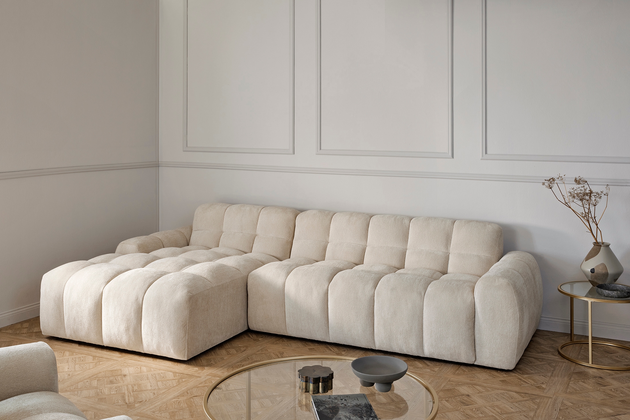 Jahnke Ecksofa »RELAX BUBBLE CORNER« Platz für bis zu 5 Personen,Taschenfederkernpolsterung,L-Form,B:305 cm