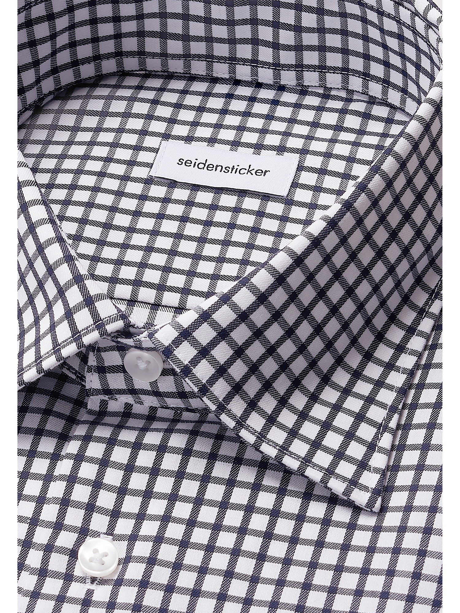 seidensticker Businesshemd »Schwarze Rose« Regular 1/1 Covered-Button-Down-Kragen Karo