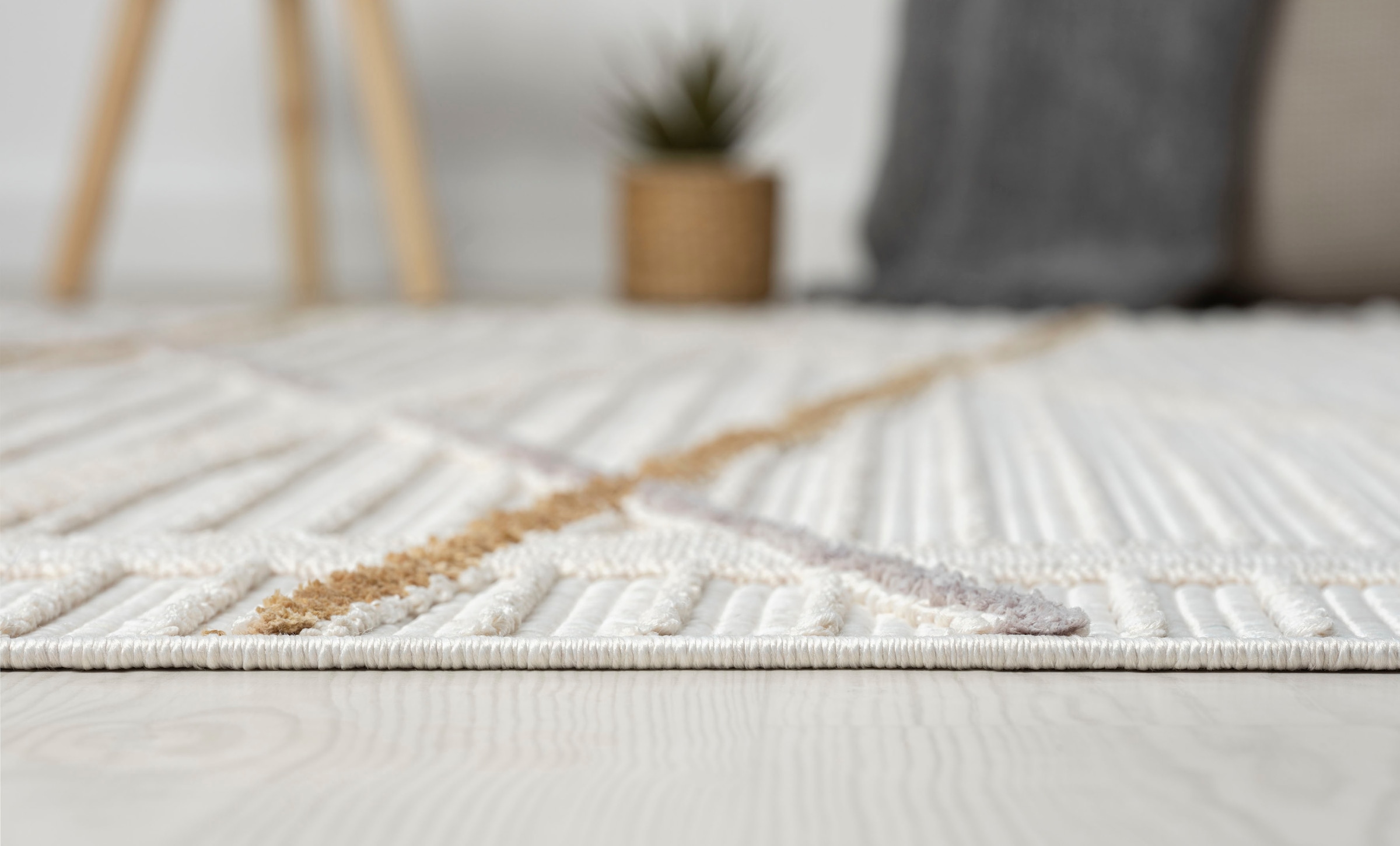 Myflair Möbel & Accessoires Teppich »Luana 1, LAGERRÄUMUNG!« rechteckig 10 mm Höhe Kurzflor, Sisal Optik, Hoch-Tief Effekt, mit Fransen, besonders weich