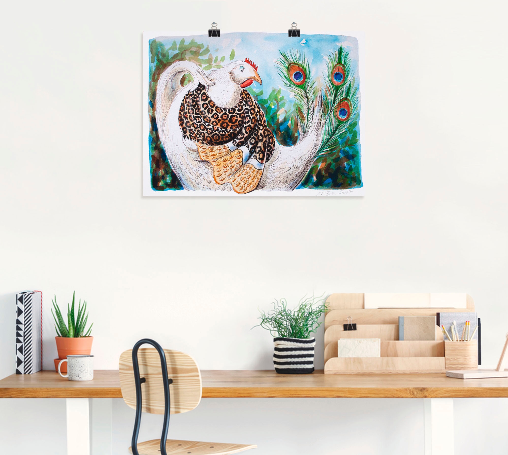 Artland Poster »Eitles Huhn«, Vögel, (1 St.), als Leinwandbild, Wandaufkleber oder Poster in versch. Größen