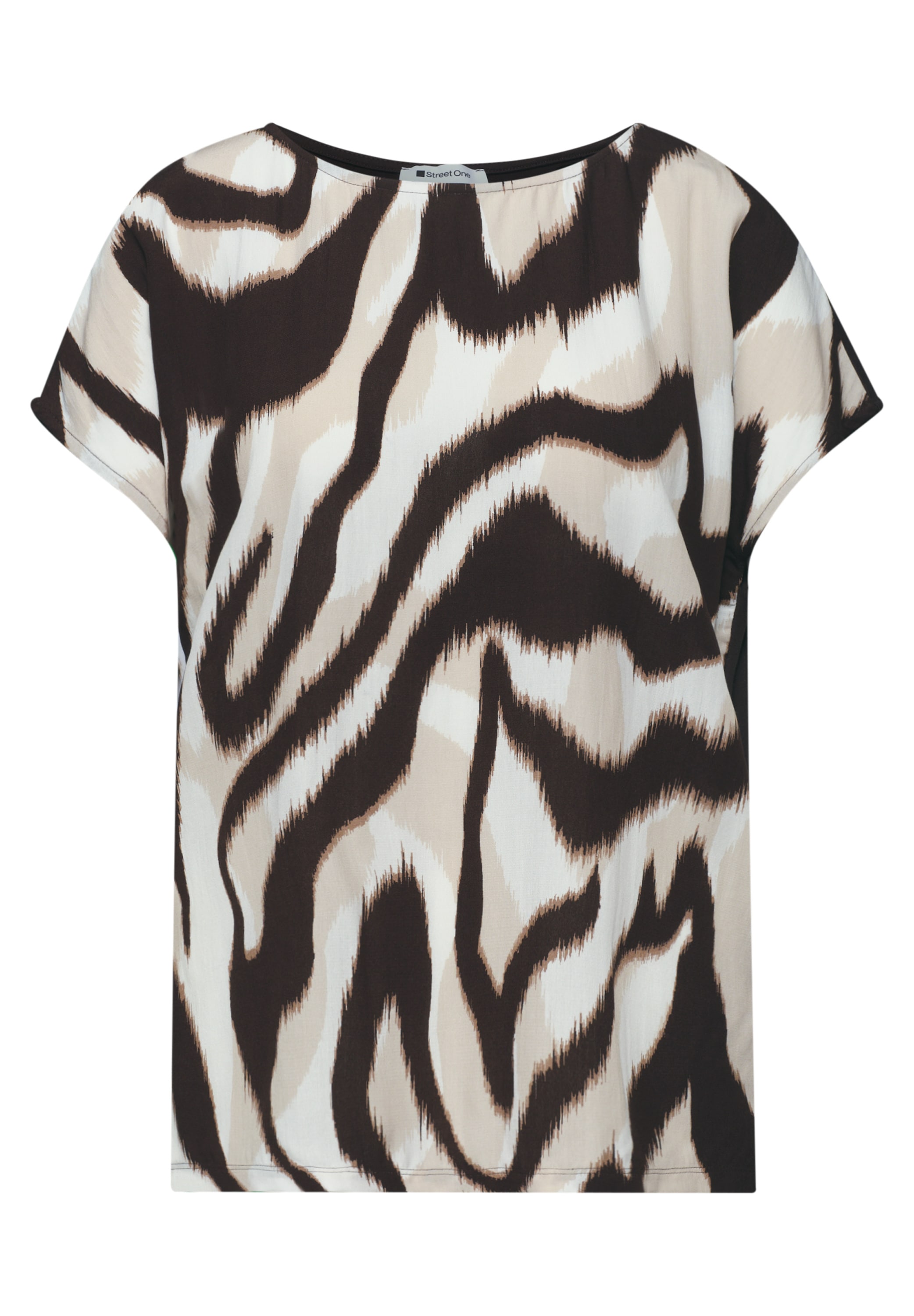 STREET ONE Shirttop Sommershirt mit Front im Animal-Look