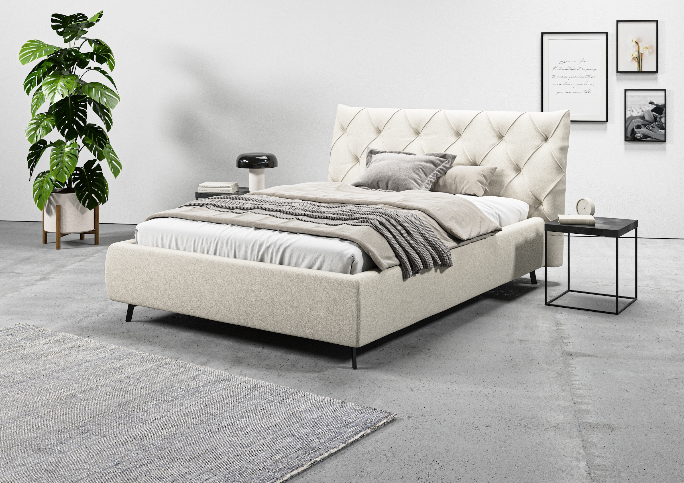 Home affaire »Elloree, in 4 Breiten bis 200cm, auch in Leder« Kopfteilhöhe 105 cm, belastbar bis 280 kg, auch in Überlänge 220cm